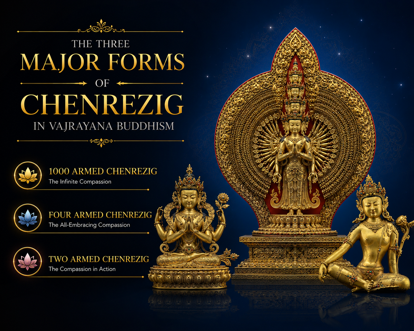 The Three Major Forms of Chenrezig in Vajrayana Buddhism