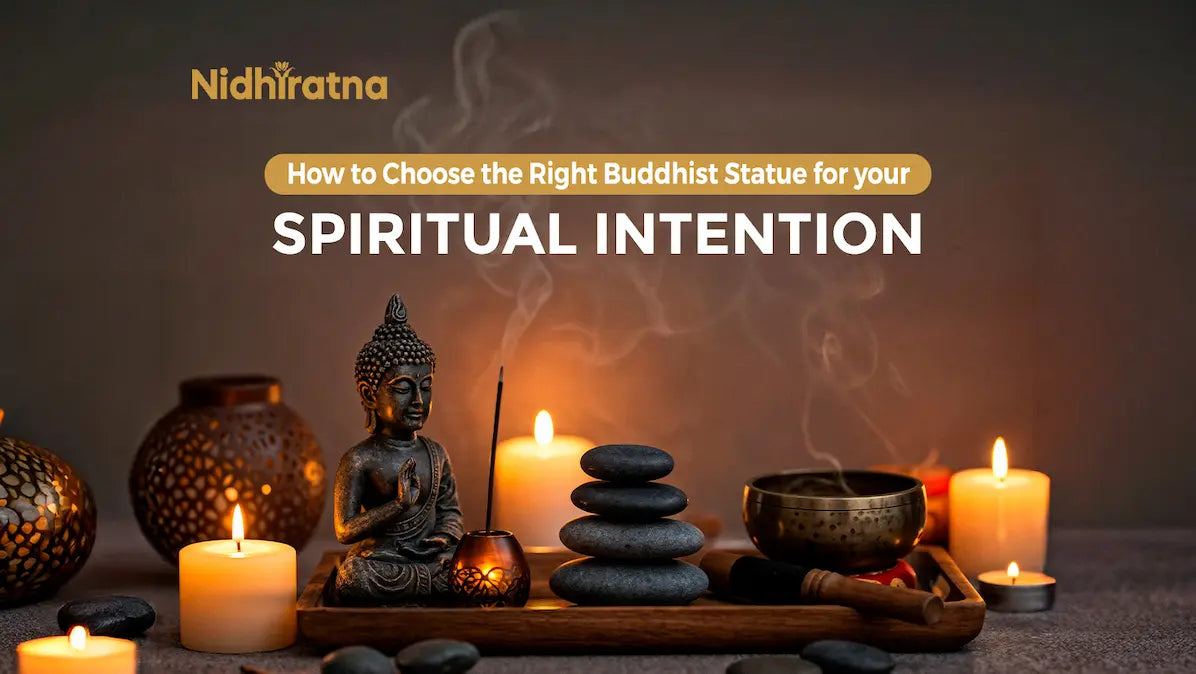 Buddhist statue representing spiritual intention and meditation guidance