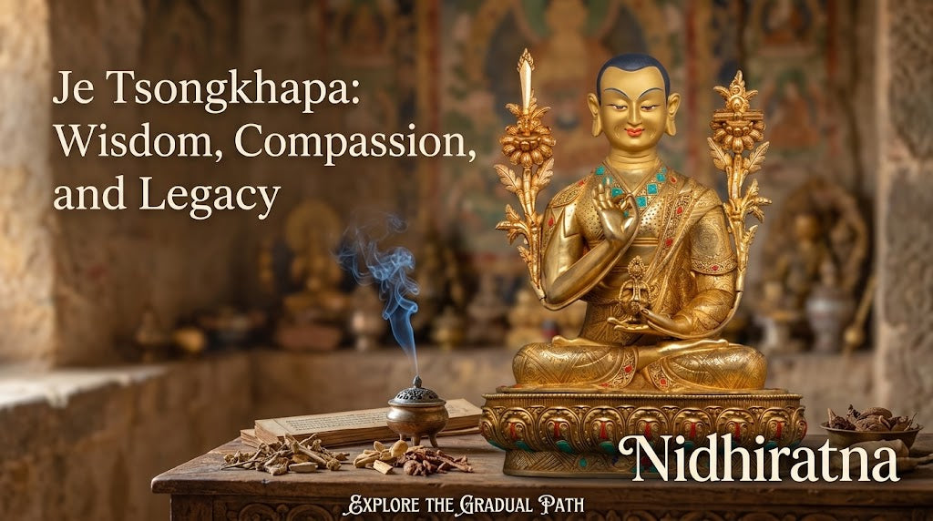 Je Tsongkhapa statue Himalayan Buddhist master Nepalese Buddhist art