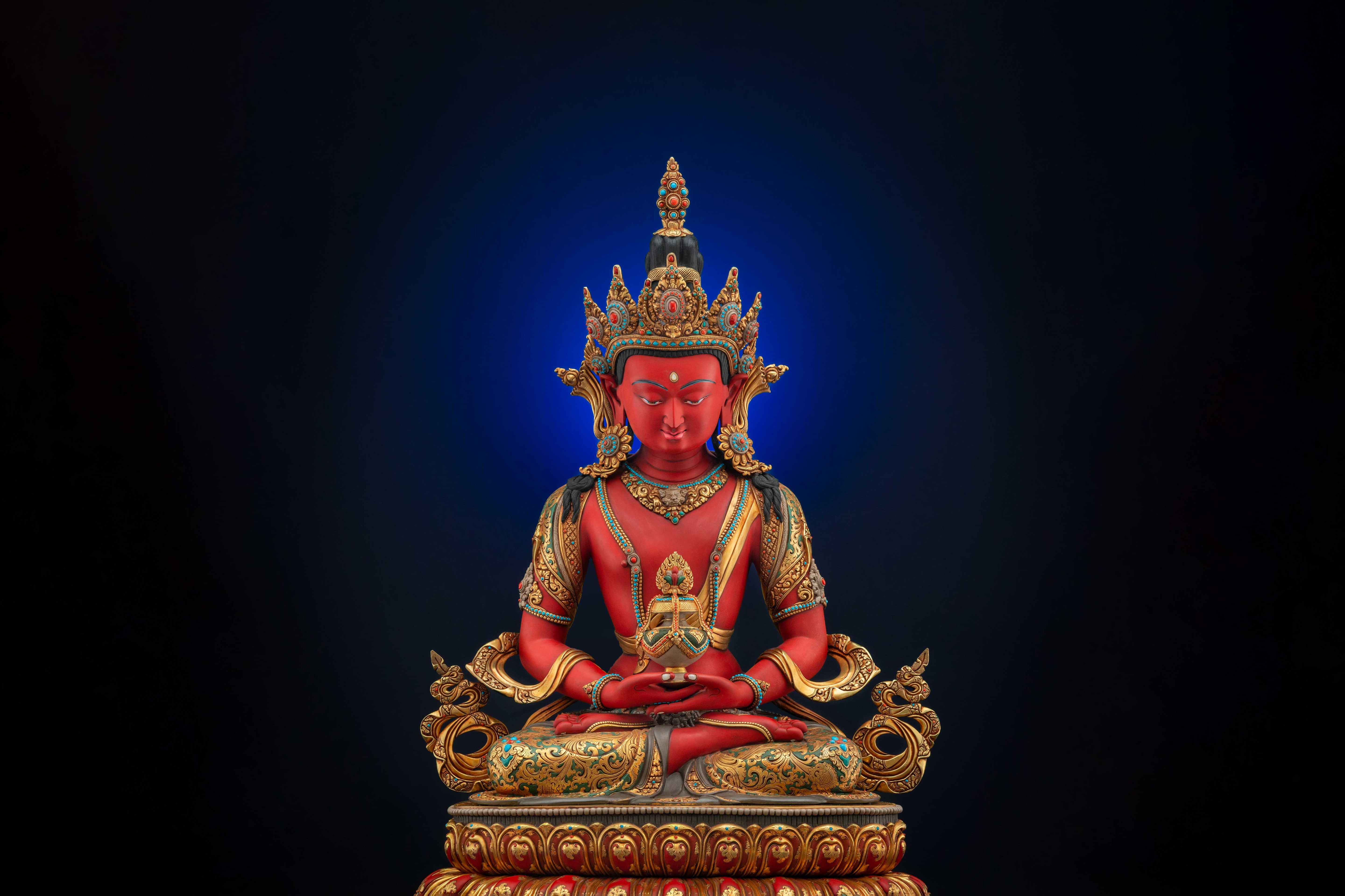 Amitayus Buddha statue in a meditation posture very fit for home decor and spiritual space