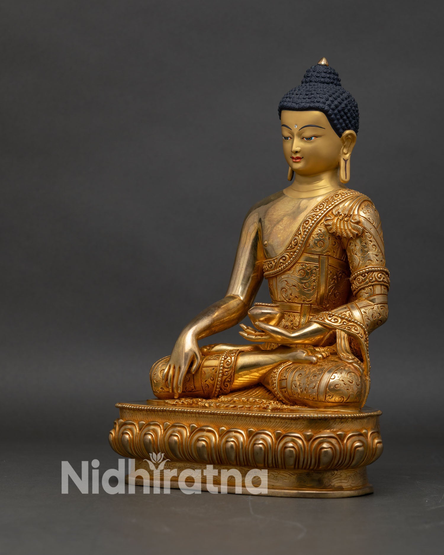 Buddha Shakyamuni Statue - Handmade Gold Meditation Buddha