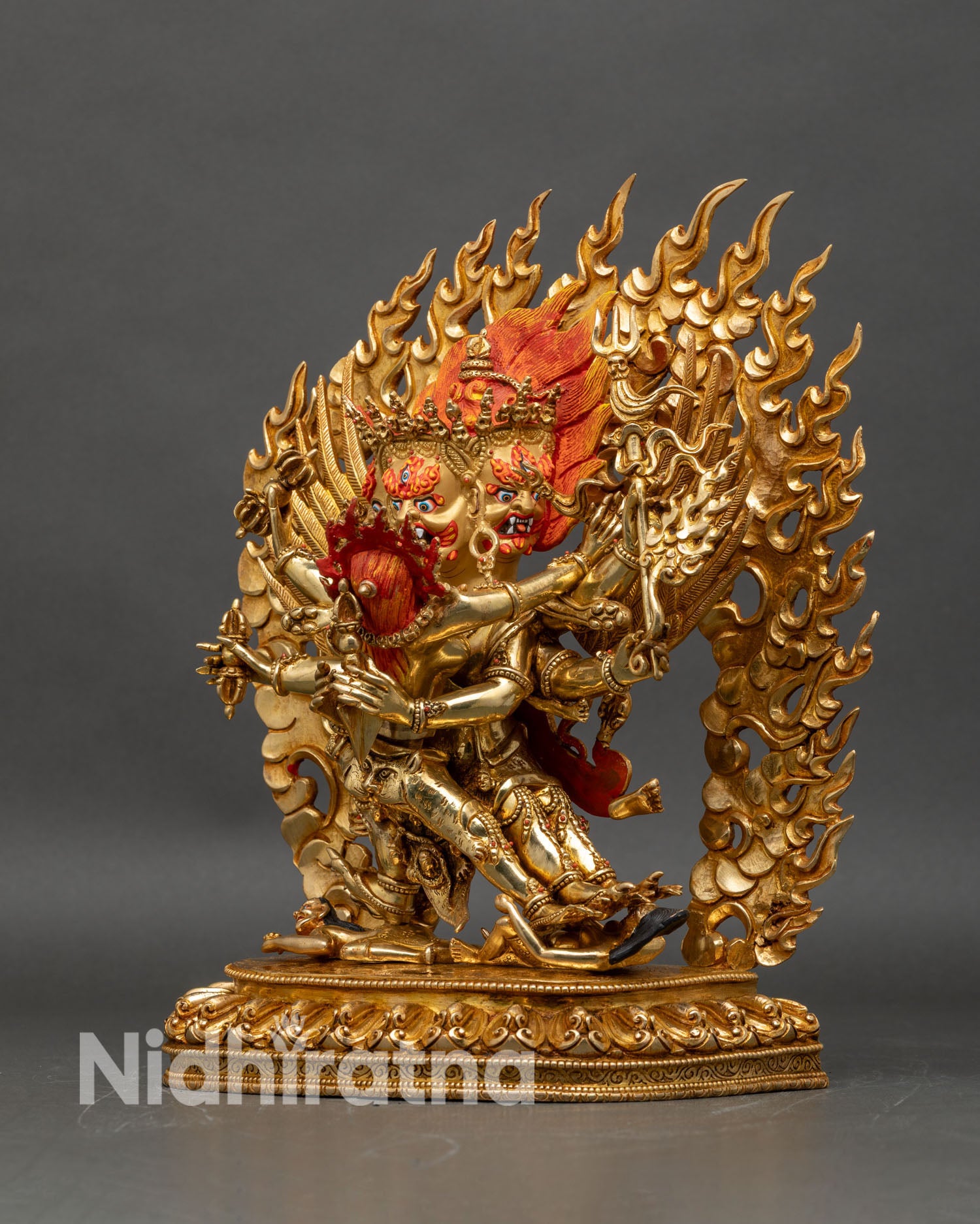 Vajrakilaya Statue | Handcrafted 24K Gold Gilded Sculpture