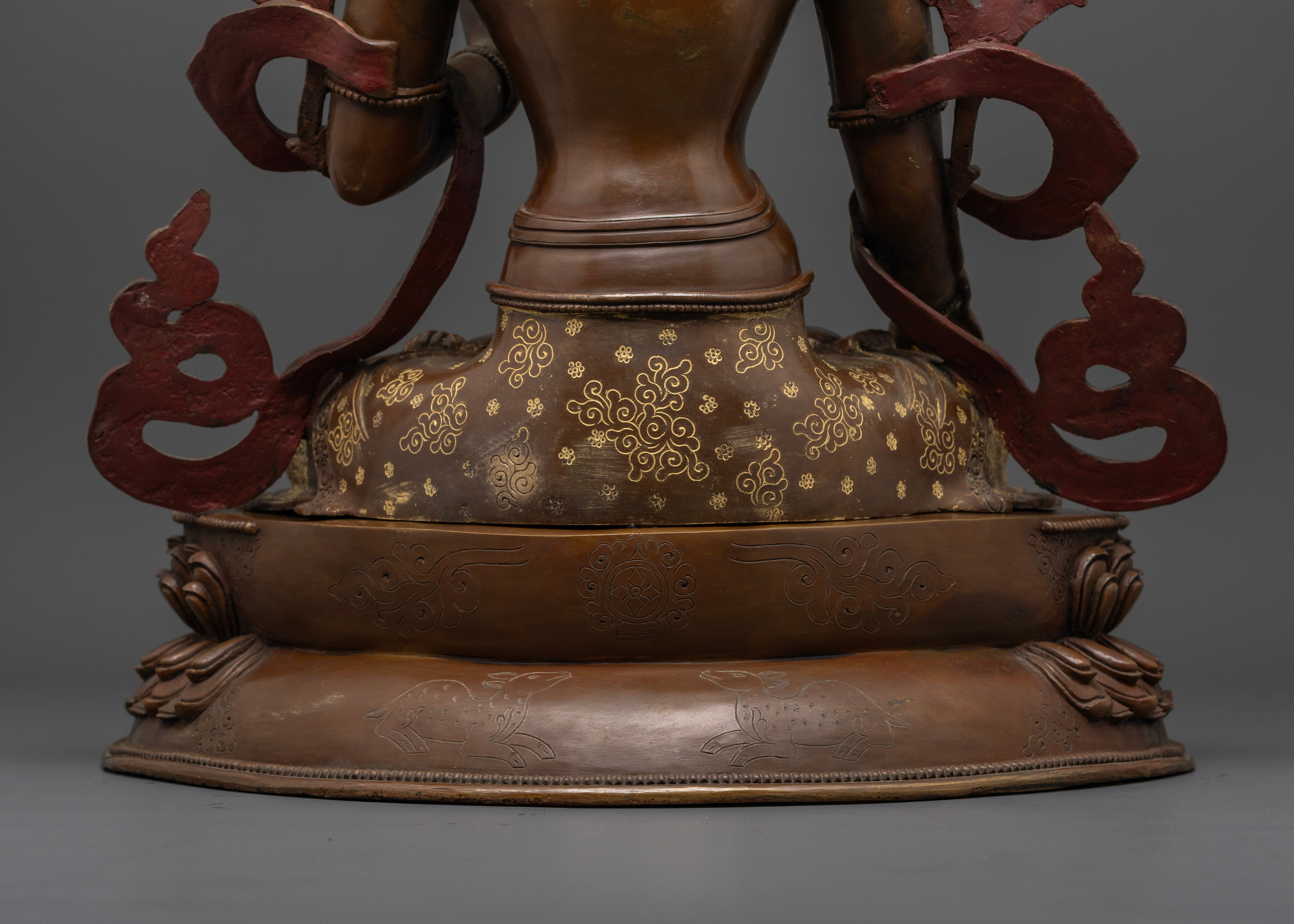 Antique Finish White Tara Statue for Spiritual Connection