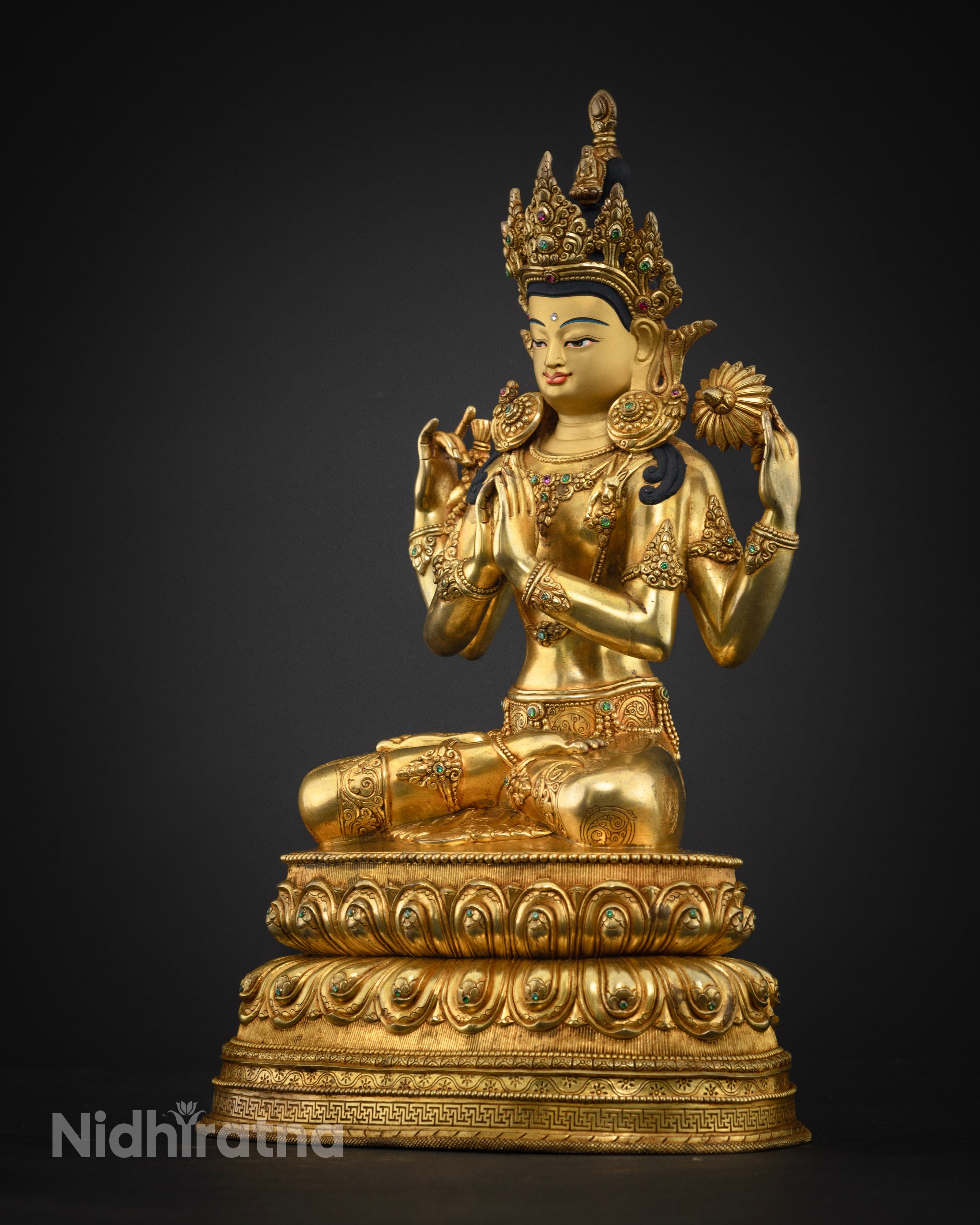 Tibetan Chenrezig Statue: Emblem of Compassion