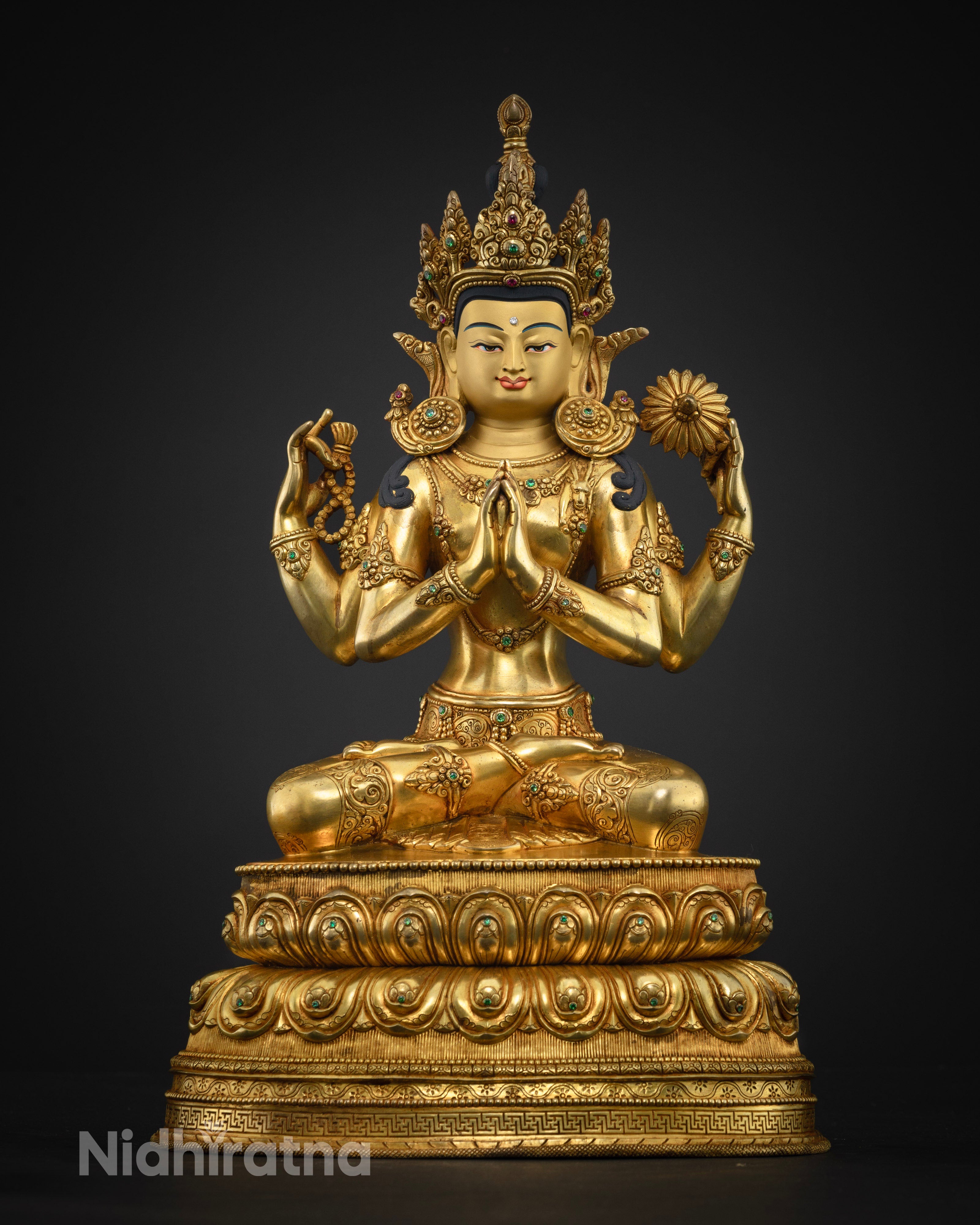 Tibetan Chenrezig Statue: Emblem of Compassion