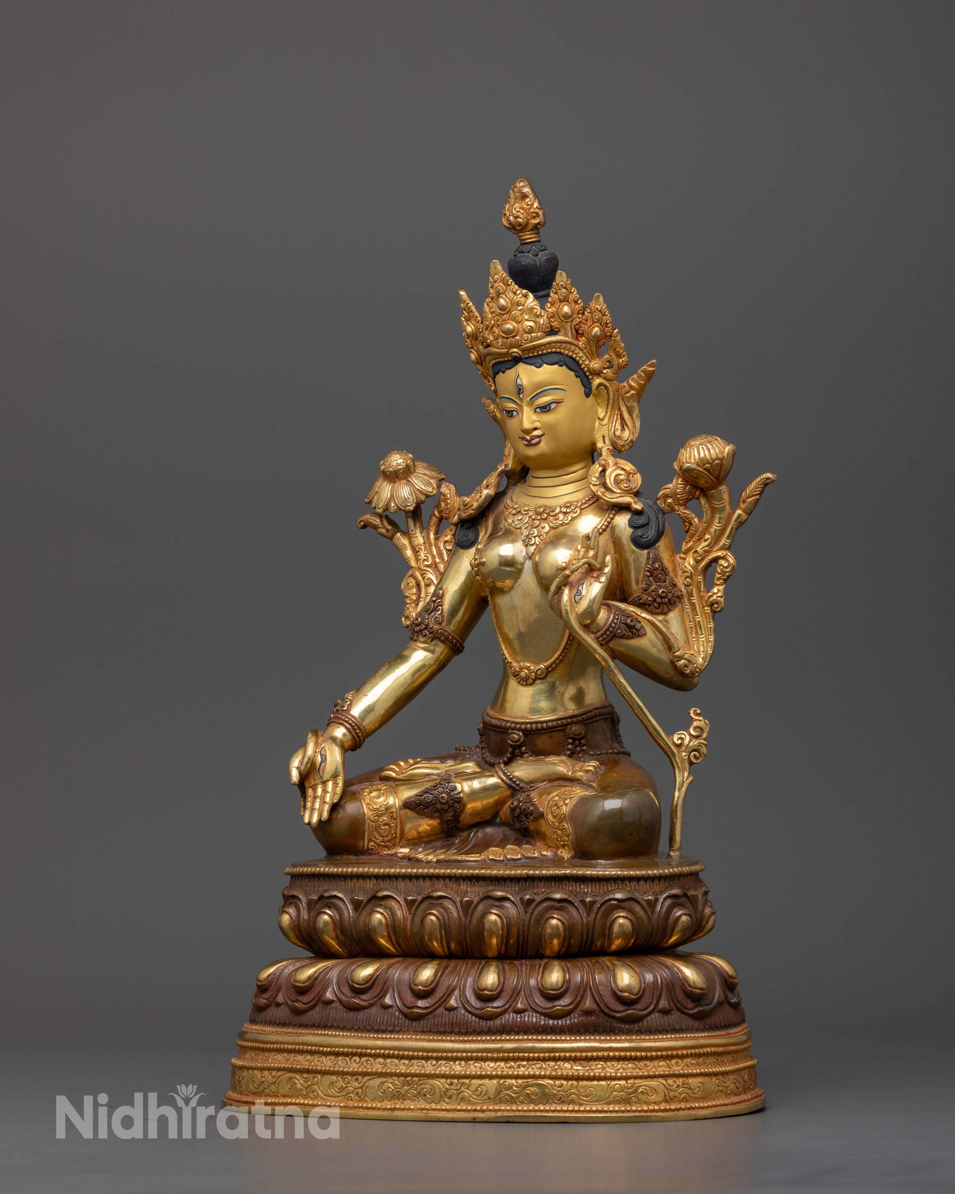 Elegant White Tara Statue for Spiritual Growth and Healing