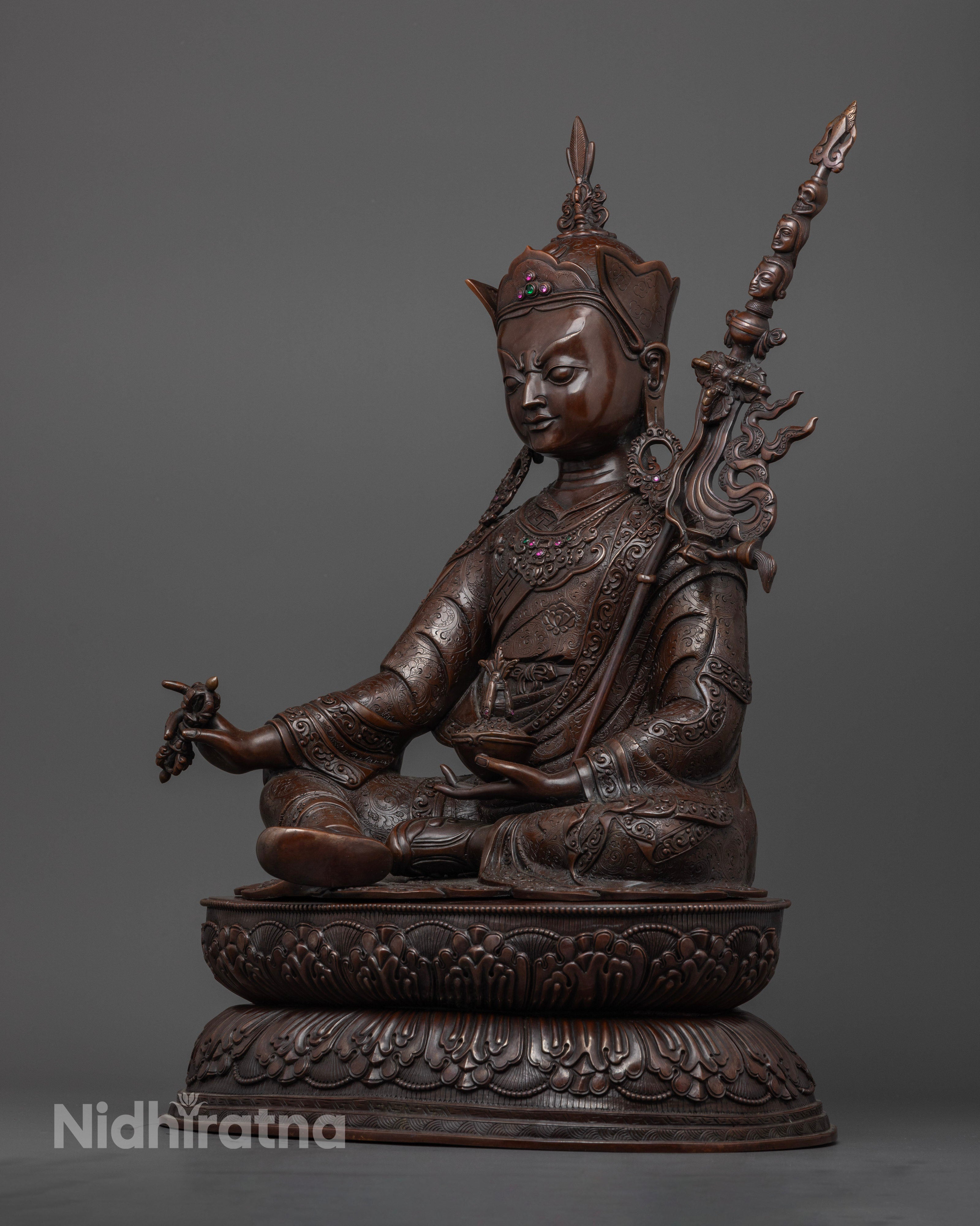 Oxidized Guru Rinpoche Statue | Illuminate Your Path to Enlightenment