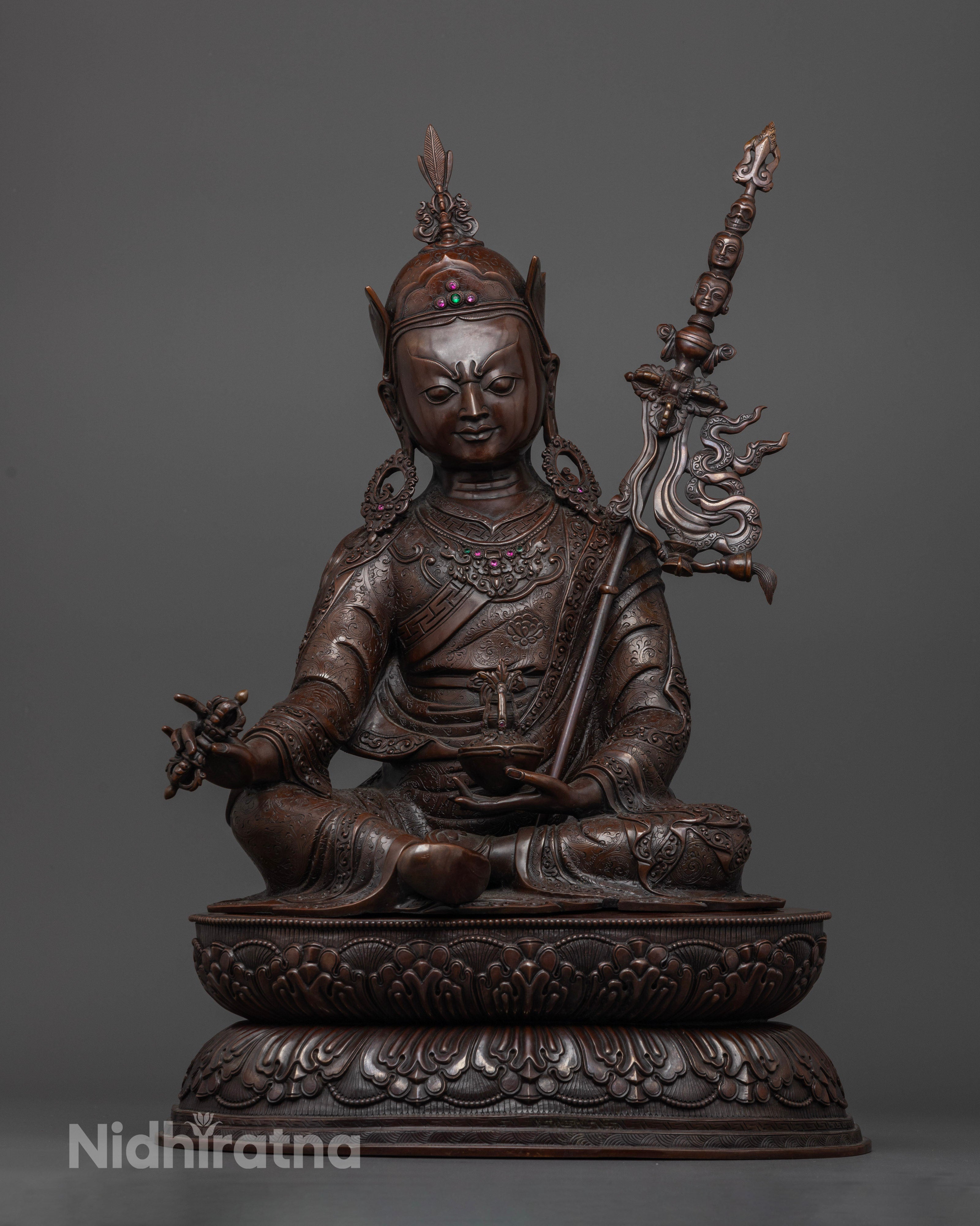 Oxidized Guru Rinpoche Statue | Illuminate Your Path to Enlightenment
