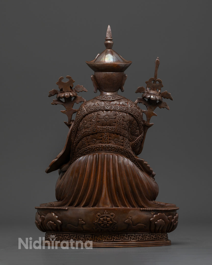 The back profile of 16th karmapa statue | Elegant 16th Karmapa spiritual statue | Handcrafted 16th Karmapa figurine