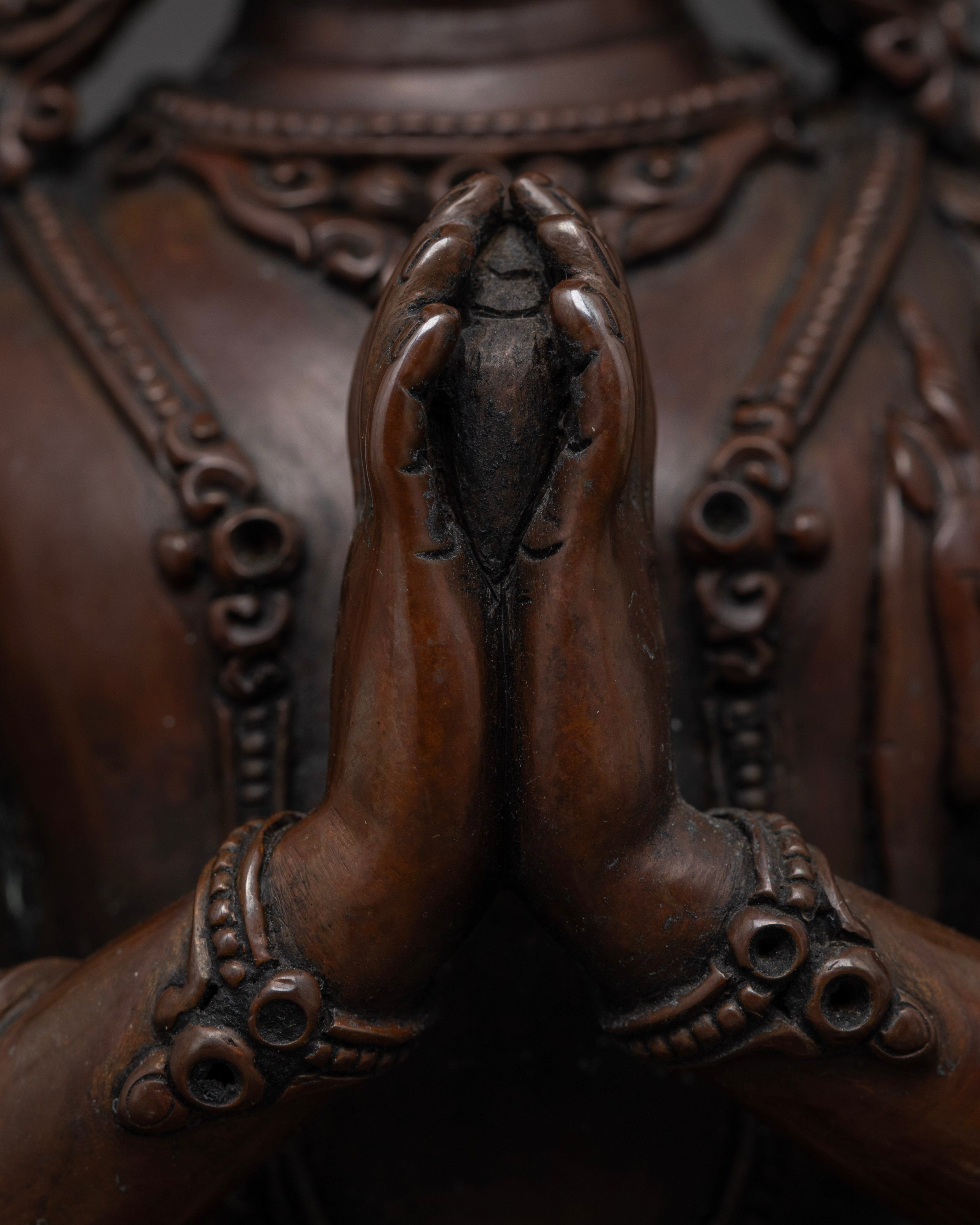 Nepalese Oxidized Chenrezig Statue