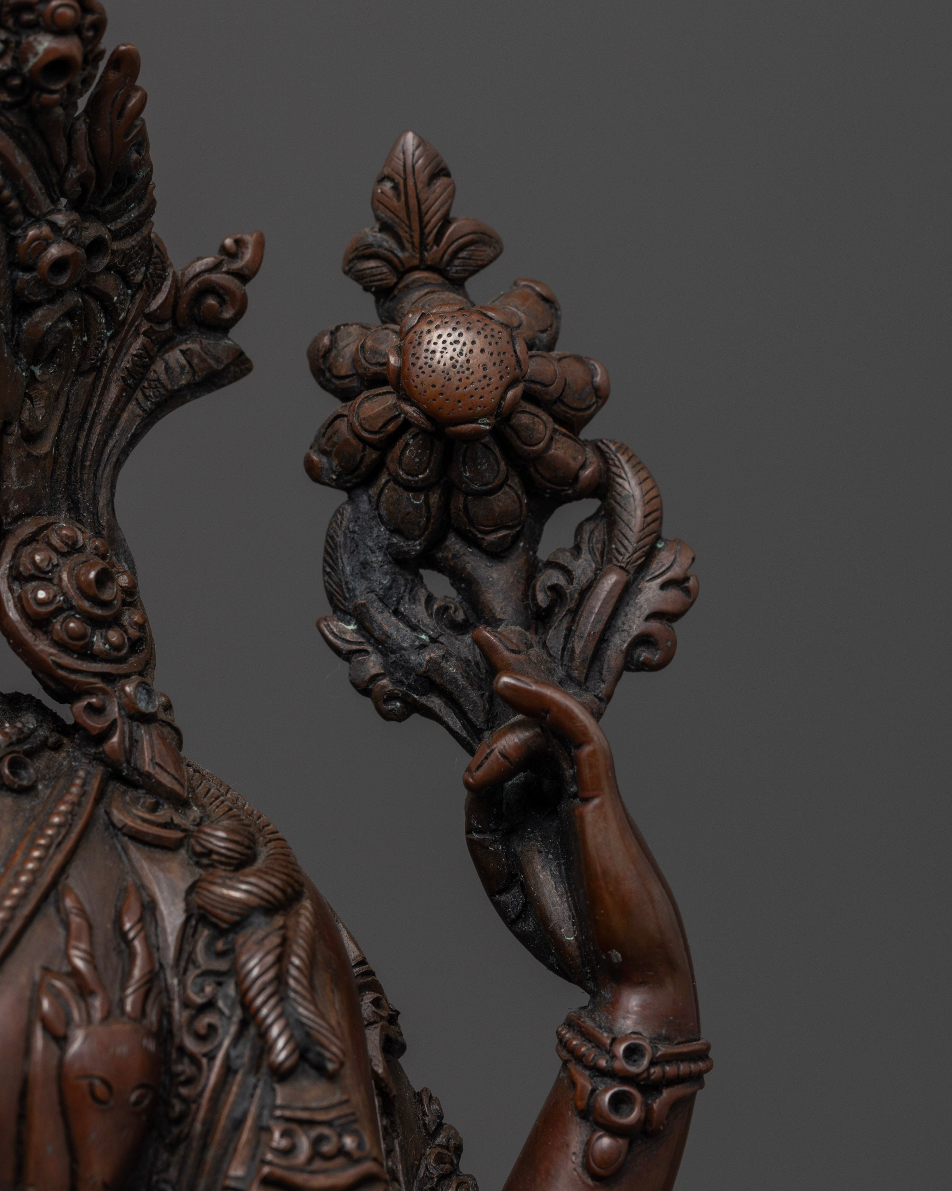Nepalese Oxidized Chenrezig Statue