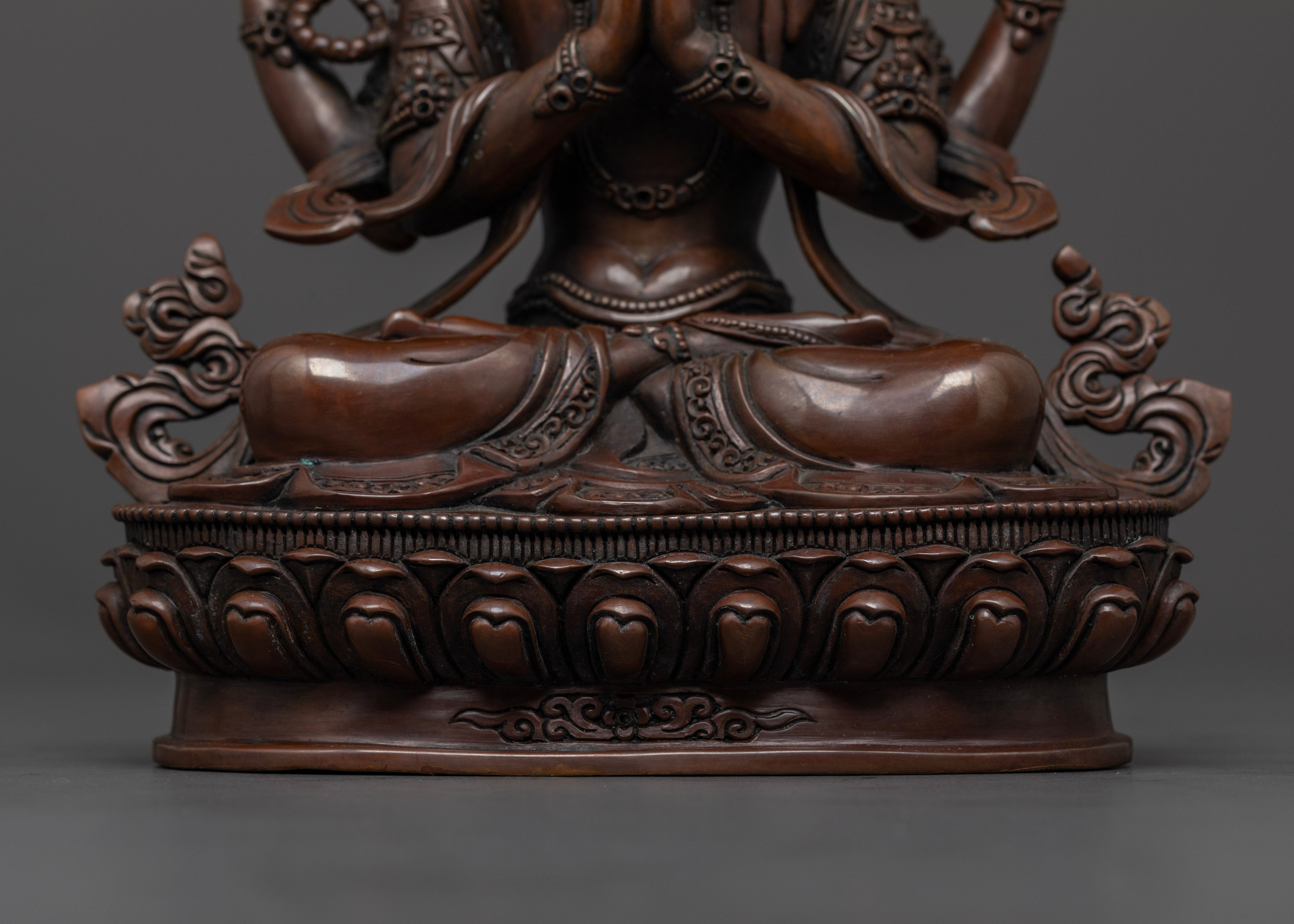 Nepalese Oxidized Chenrezig Statue