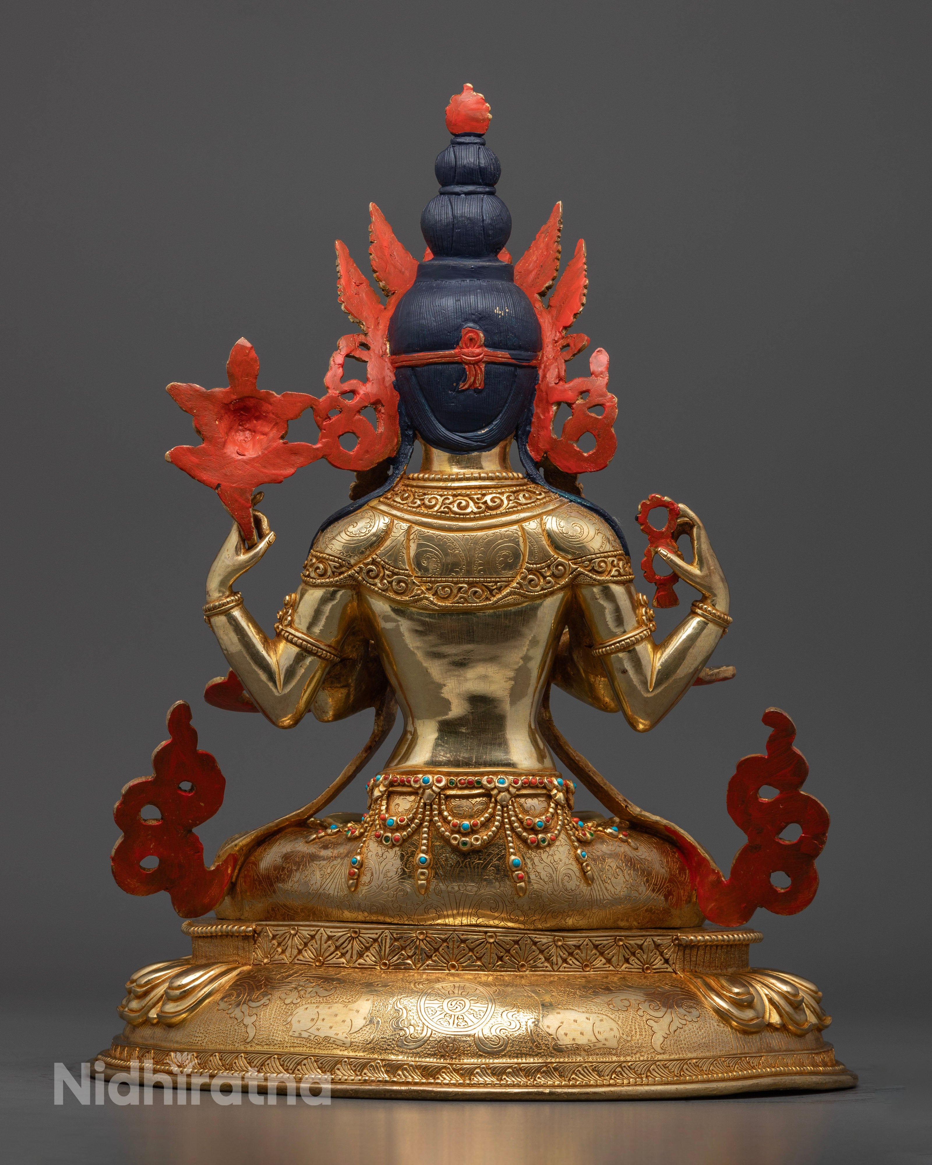 Tibetan Chenrezig Shadakshari Lokeshvara Statue