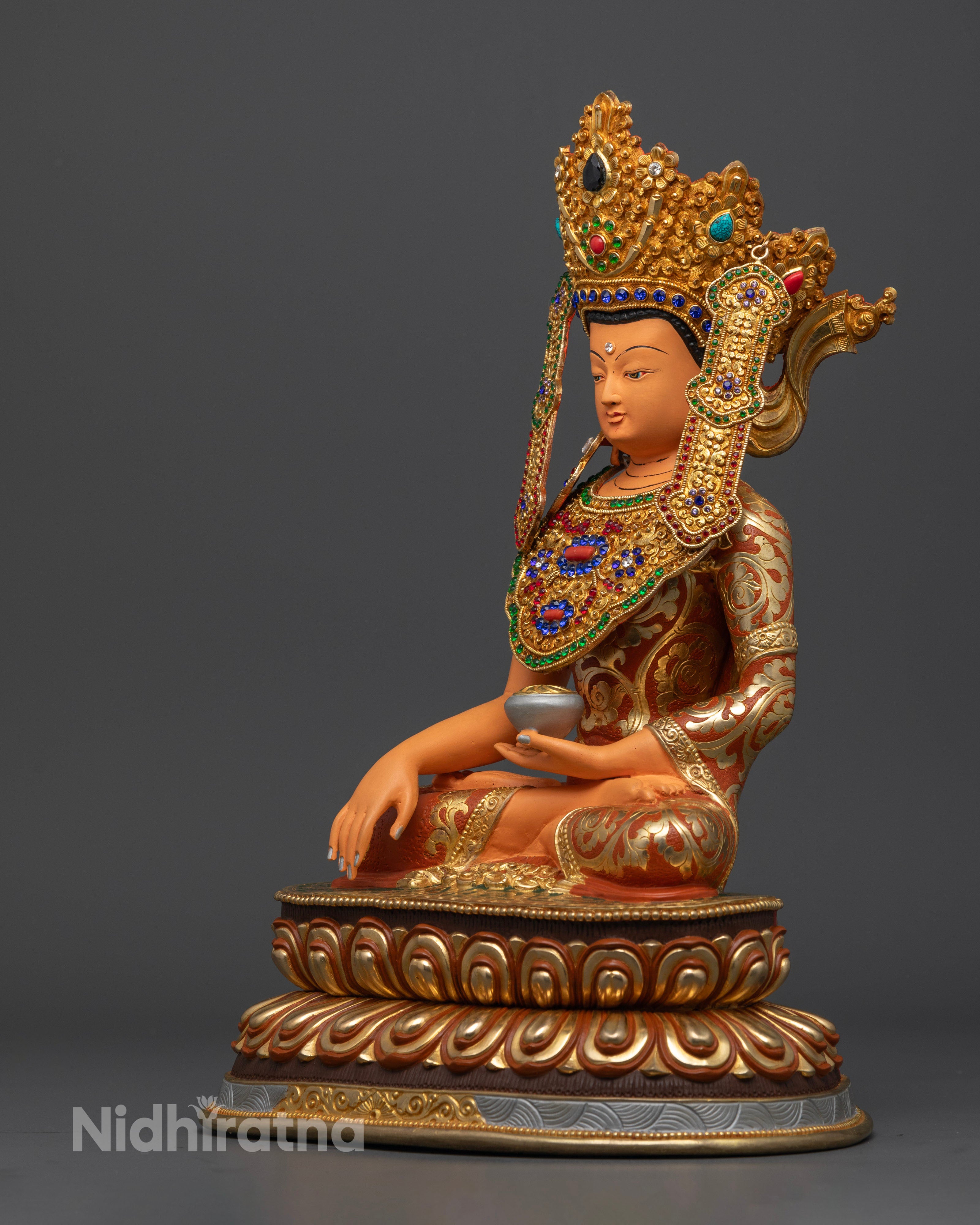 Sacred Vajrayana Crowned Shakyamuni Buddha Statue