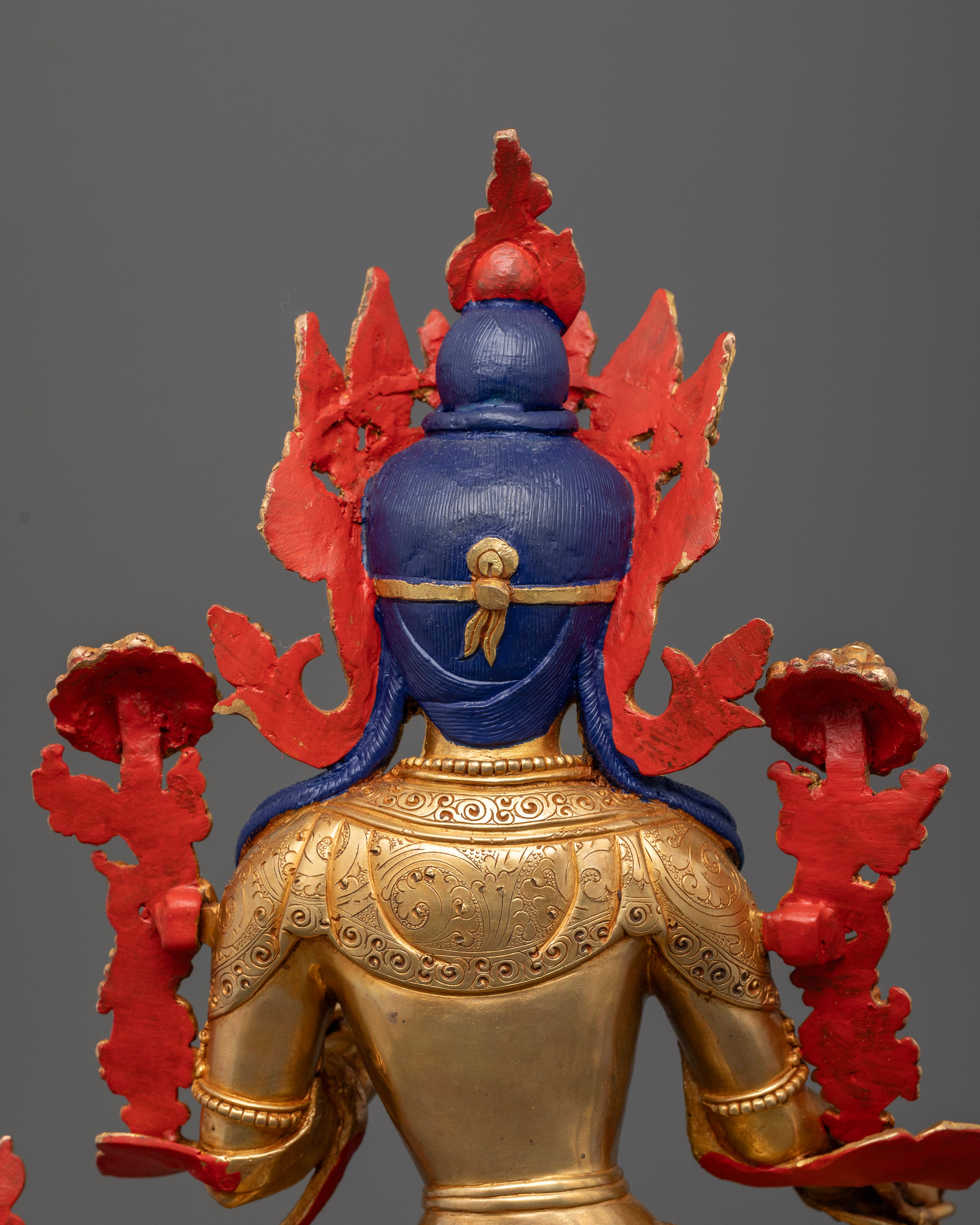 Gold Gilded Green Tara Statue