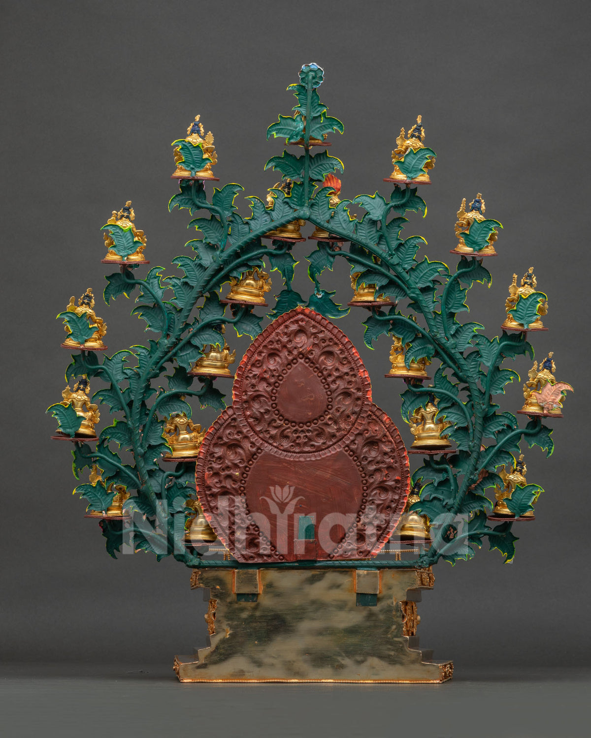 21 Tara Statue Set - Back View, Gold Gilded Buddhist Sculpture