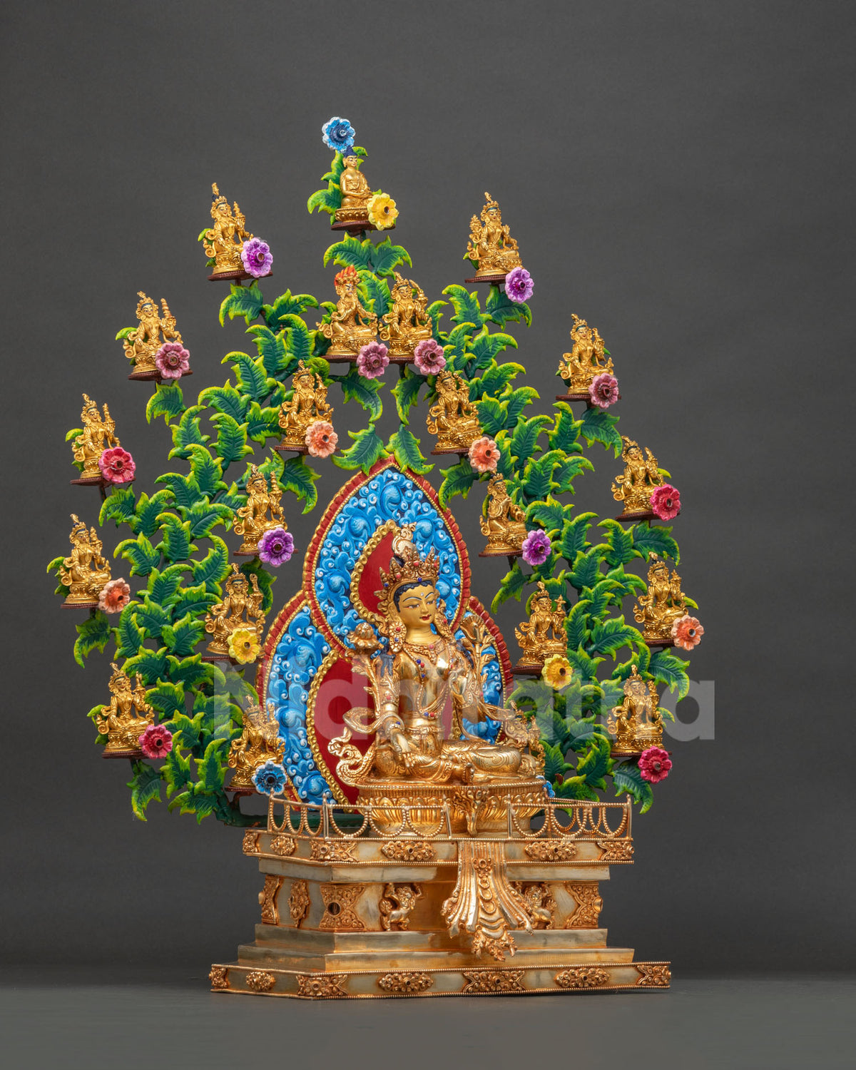 21 Tara Statue Set - Right Side View, Nepali Buddhist Sculpture