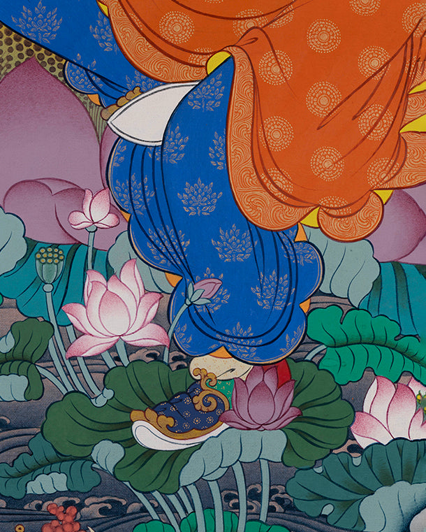 Guru Padmasambhava Thangka Wall Art | Archival Canvas Print