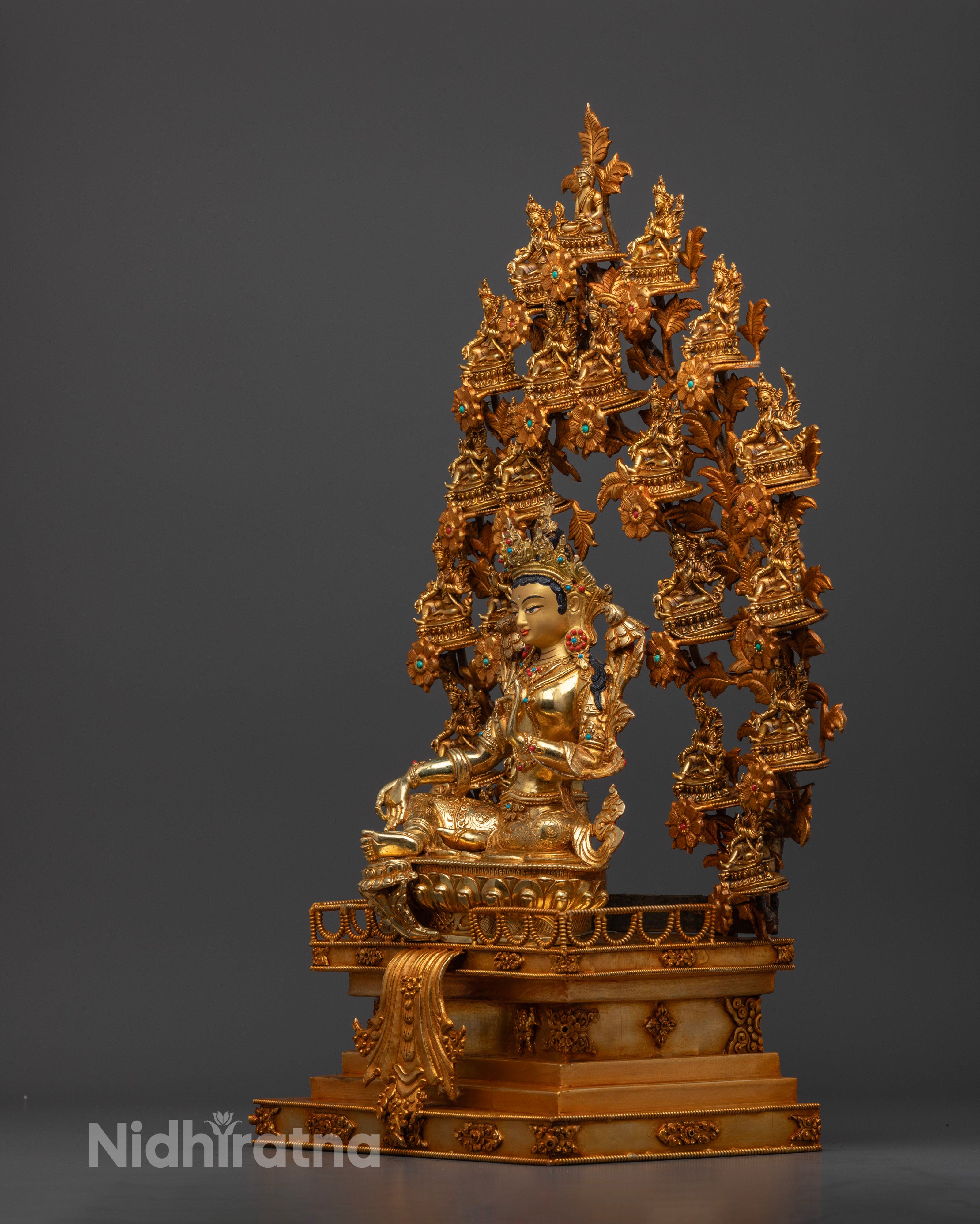 21 Tara Goddess Tree Statue: Divine Compassion & Serenity