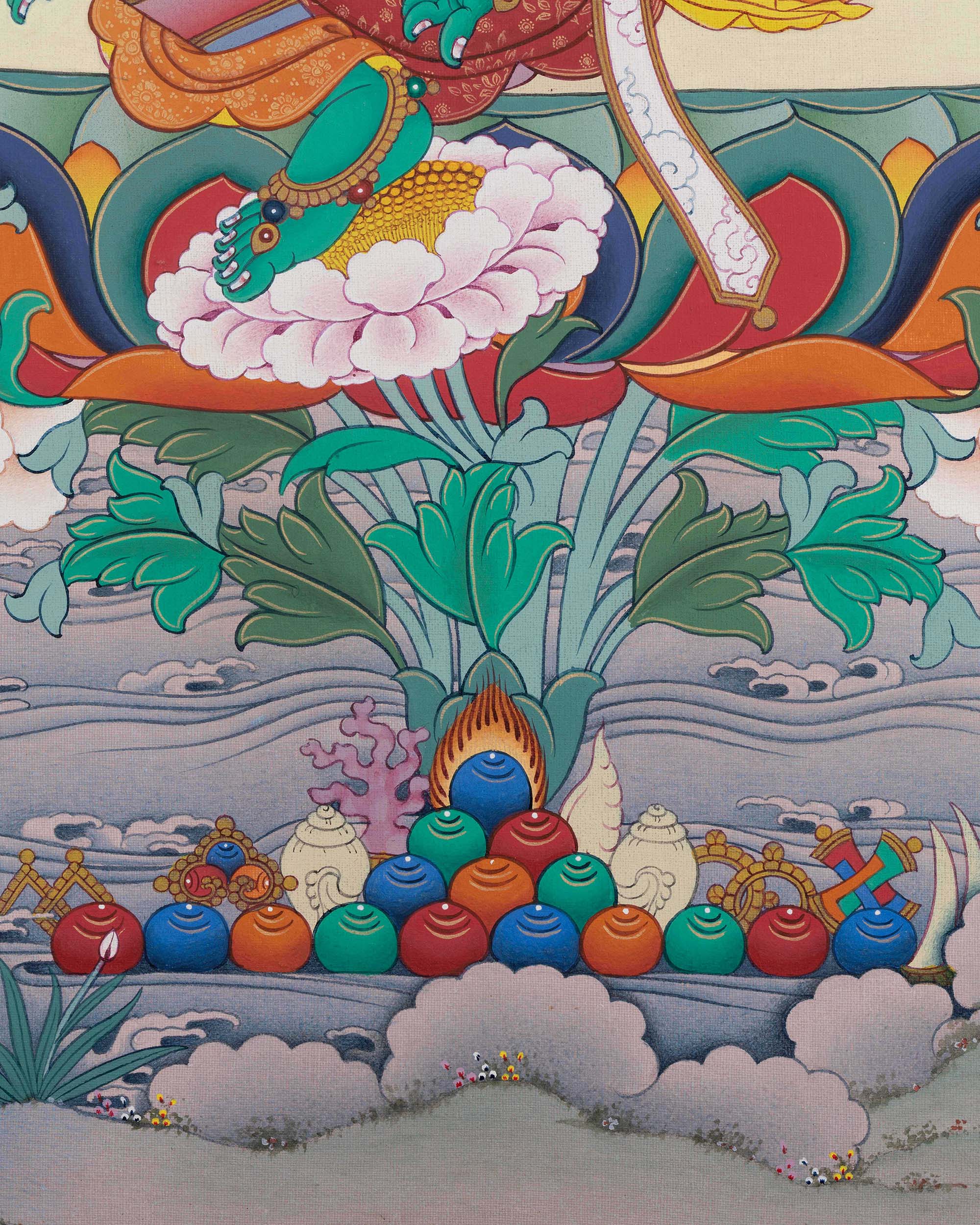 Compassionate Goddess Green Tara Thangka Print | Buddhist Wall Art
