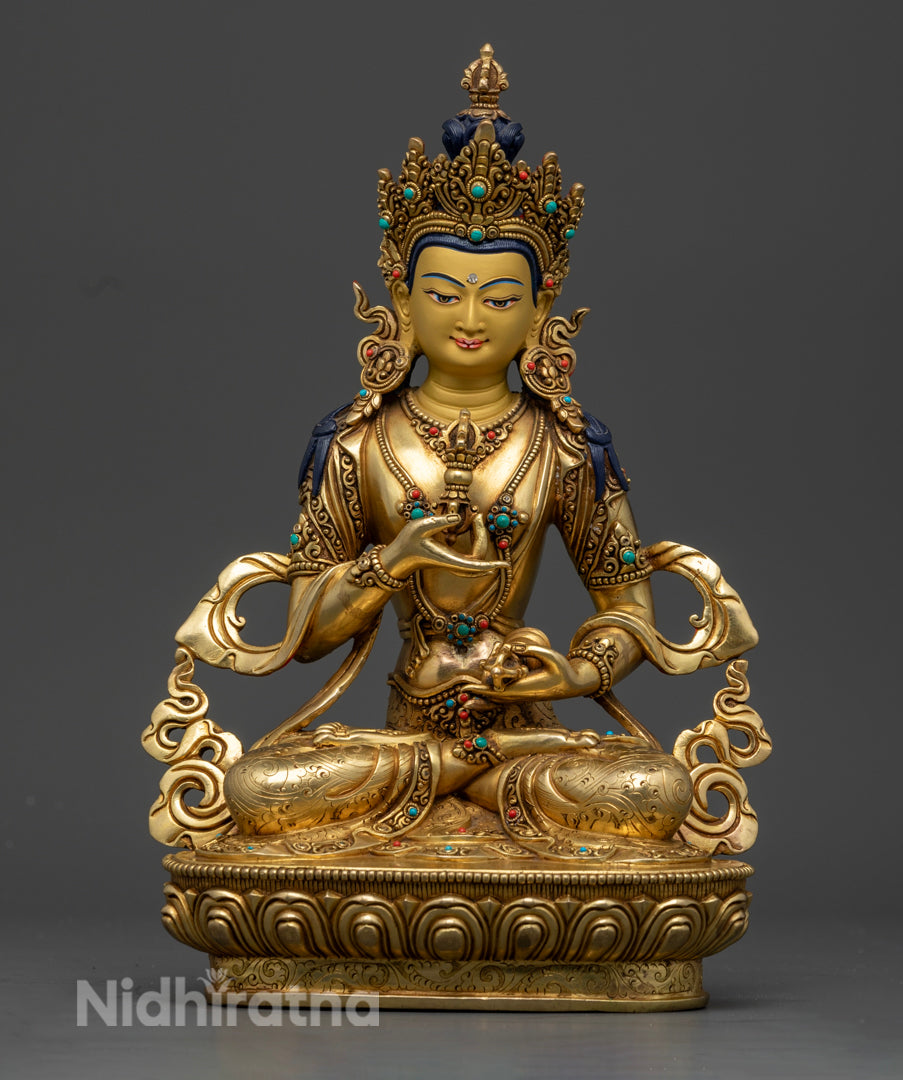 Sacred Vajrasattva Statue | Adorned
with semi-precious stones | Buddhist Vajrasattva Statue