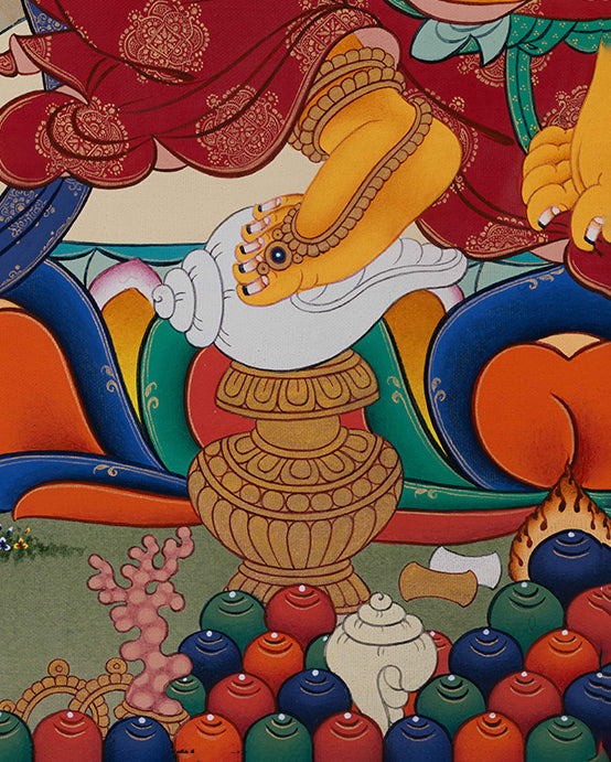 High-Quality Dzambhala Thangka Print | Wealth God Wall Art
