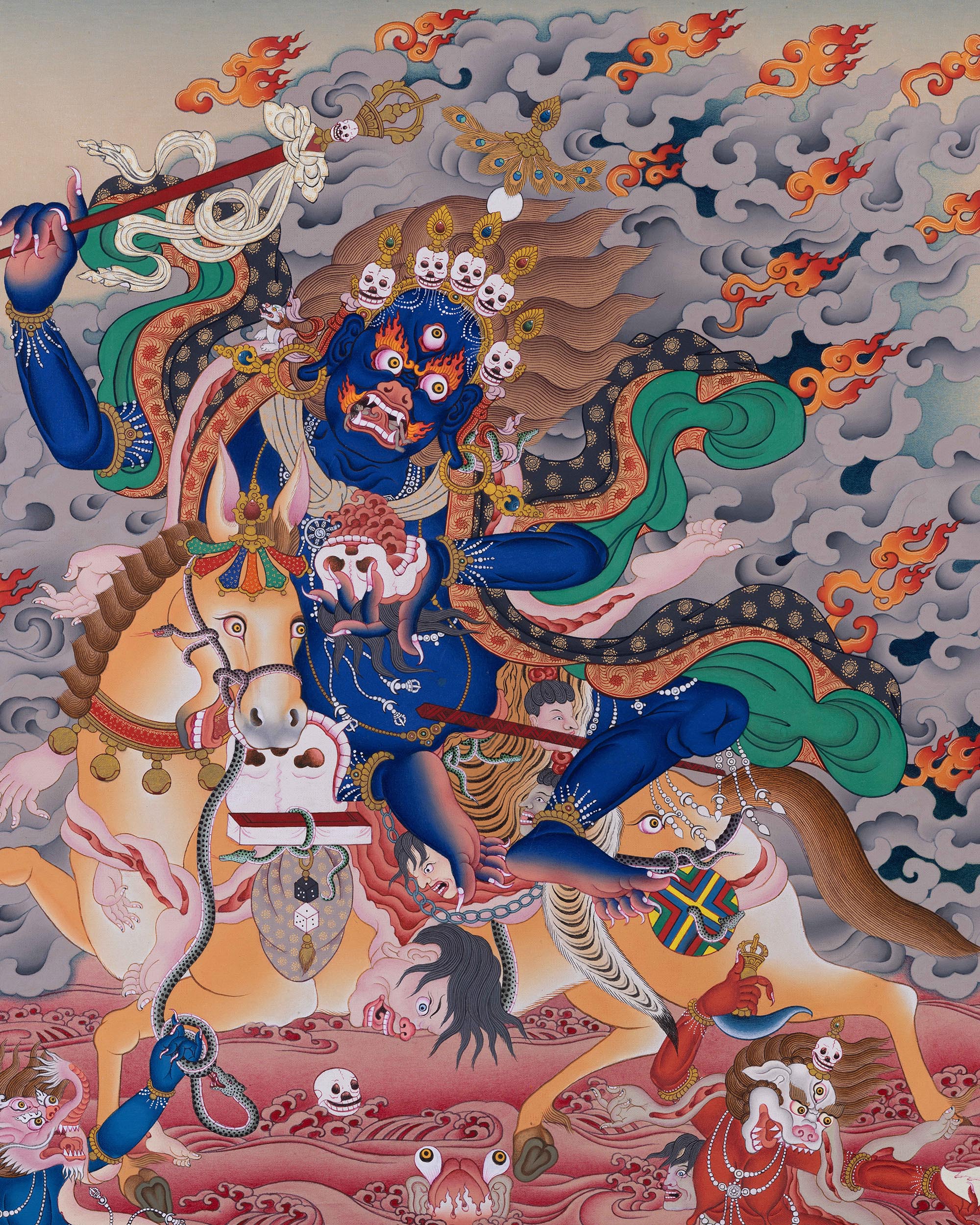 Hand-Painted Palden Lhamo Thangka | Original Thangka