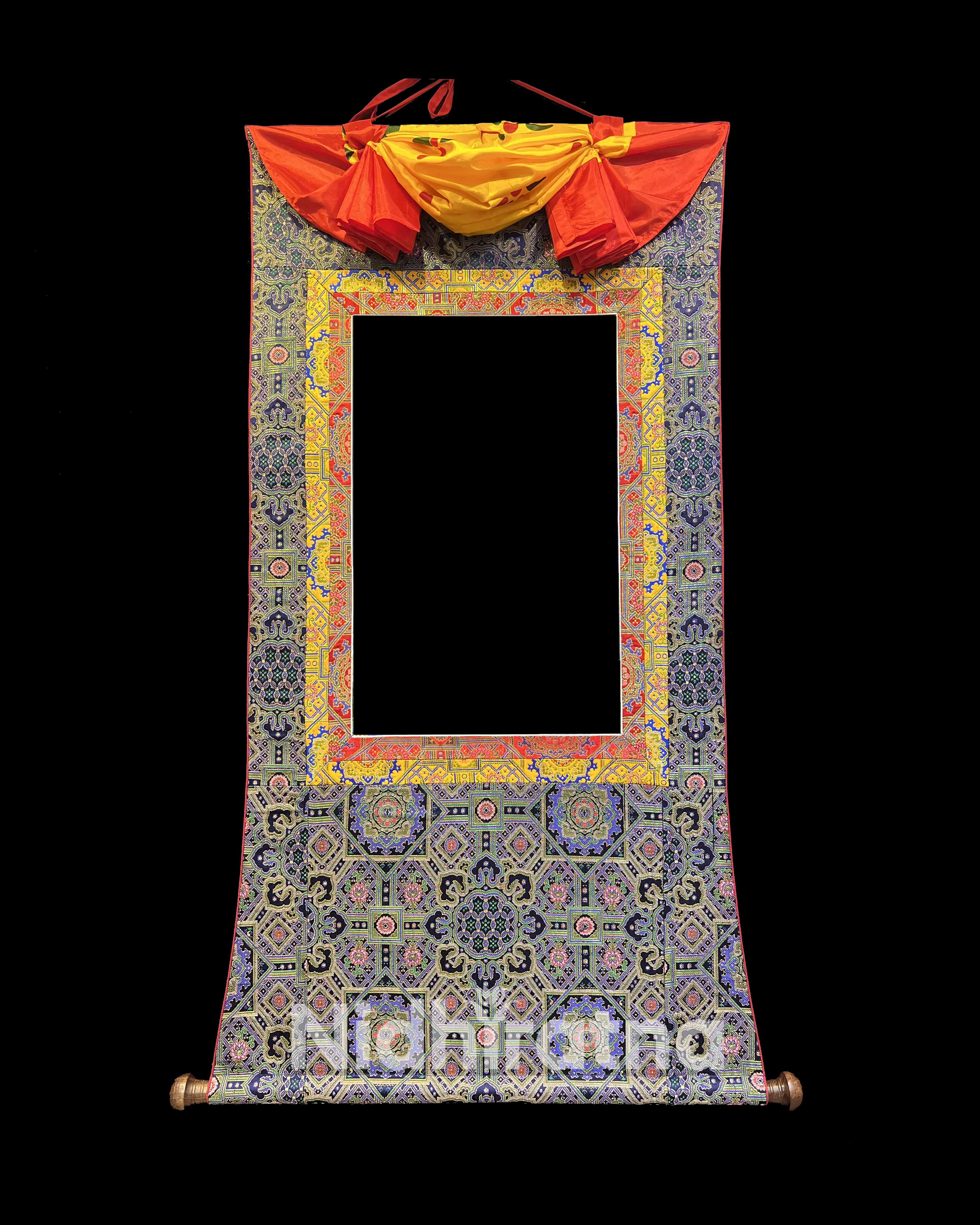 3 Tibetan Thangka Brocade