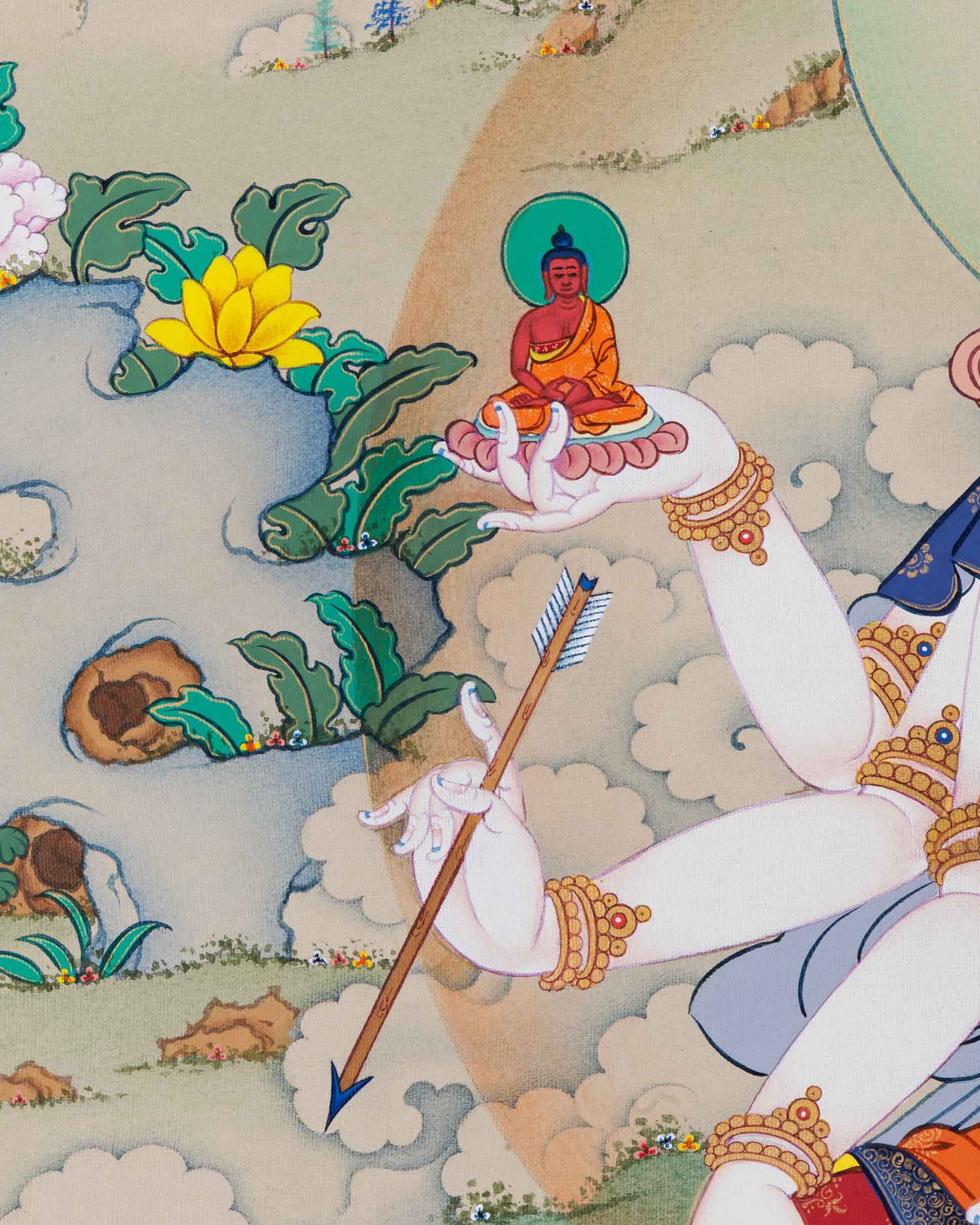 Hand-Quality Namgyalma Thangka Print for Healing