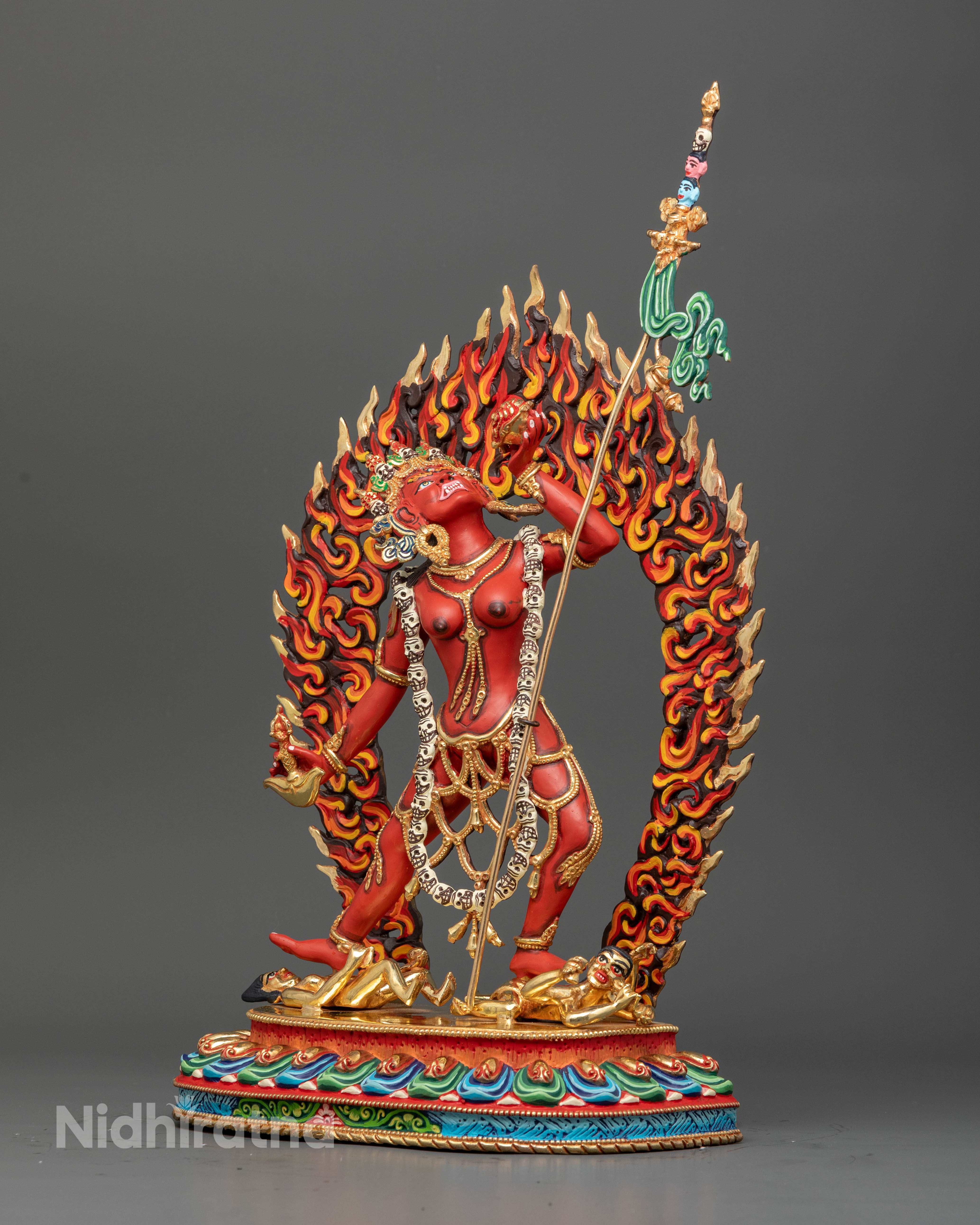 Artistic Vajrayogini Statue with Stunning Fire Halo Design