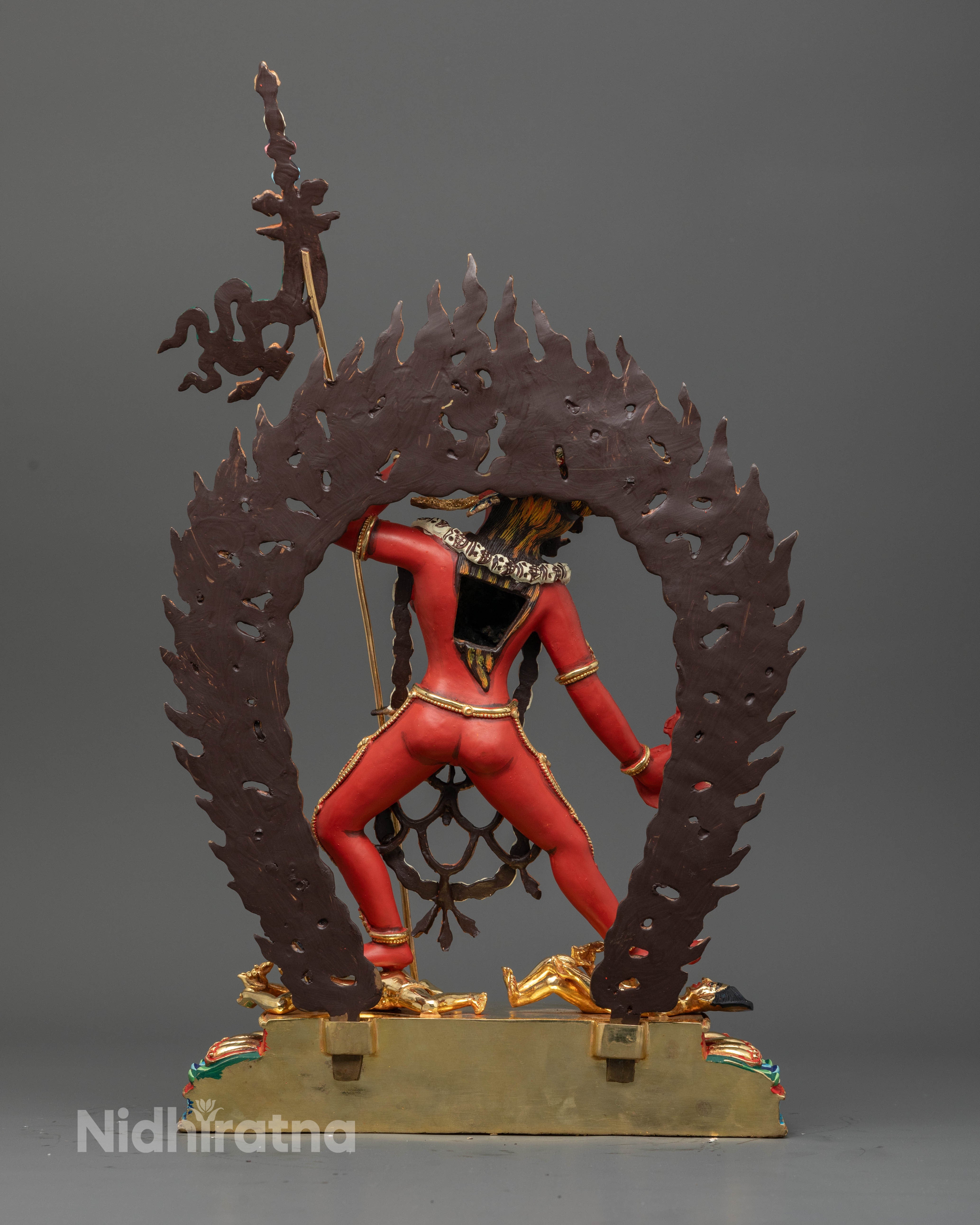 Artistic Vajrayogini Statue with Stunning Fire Halo Design