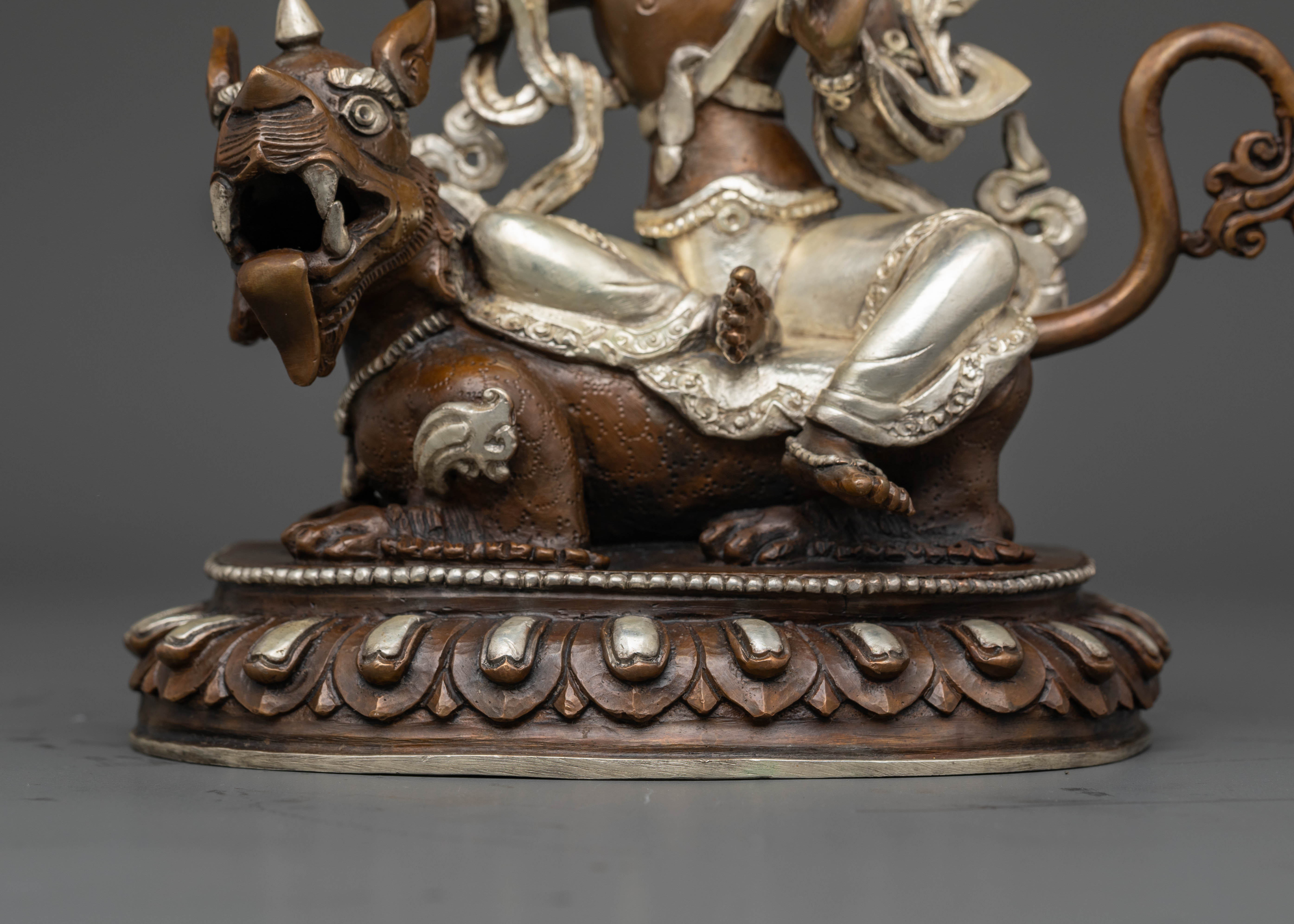Oxidized Copper Manjushri Statue: Wisdom and Compassion Symbol