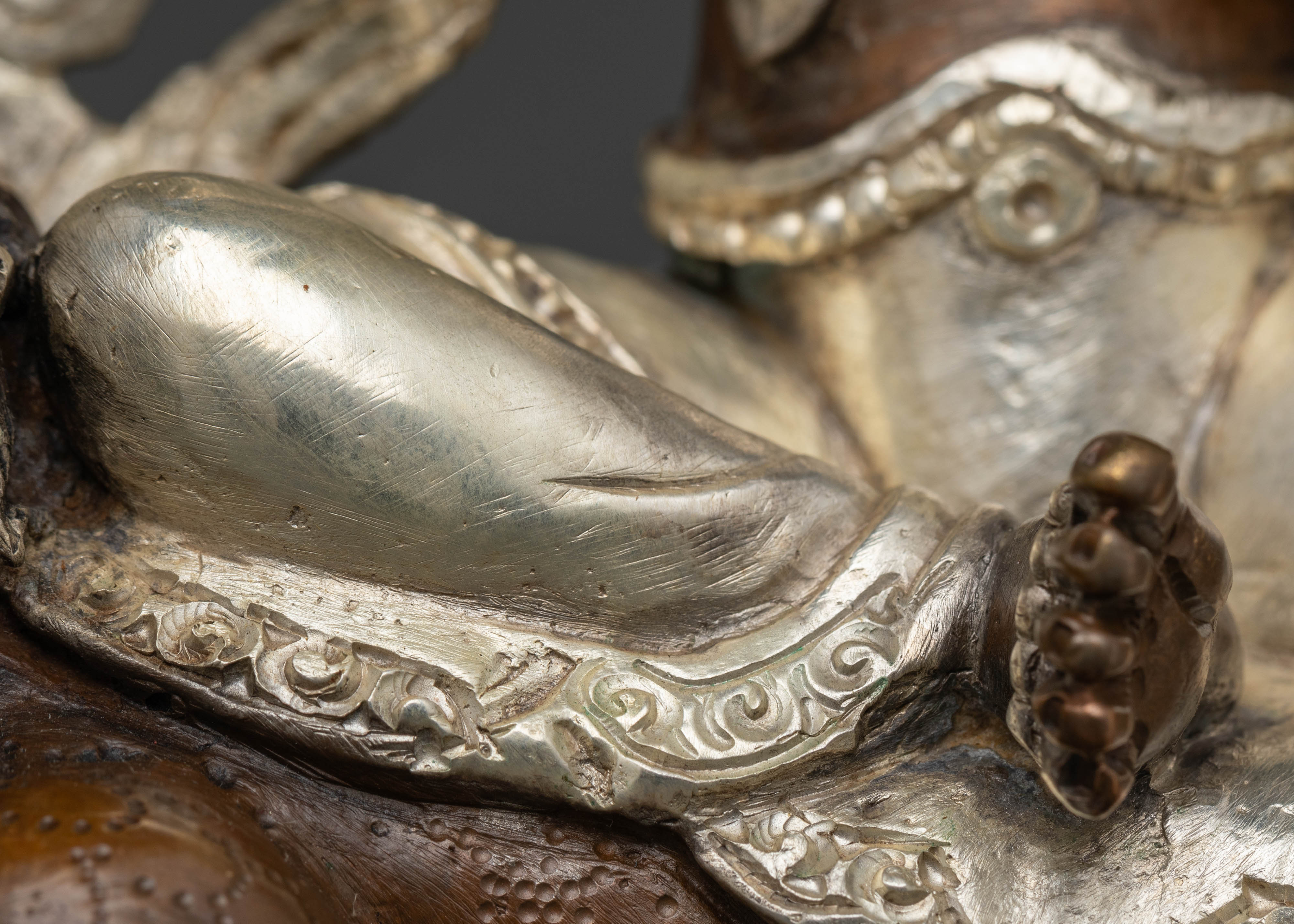 Oxidized Copper Manjushri Statue: Wisdom and Compassion Symbol