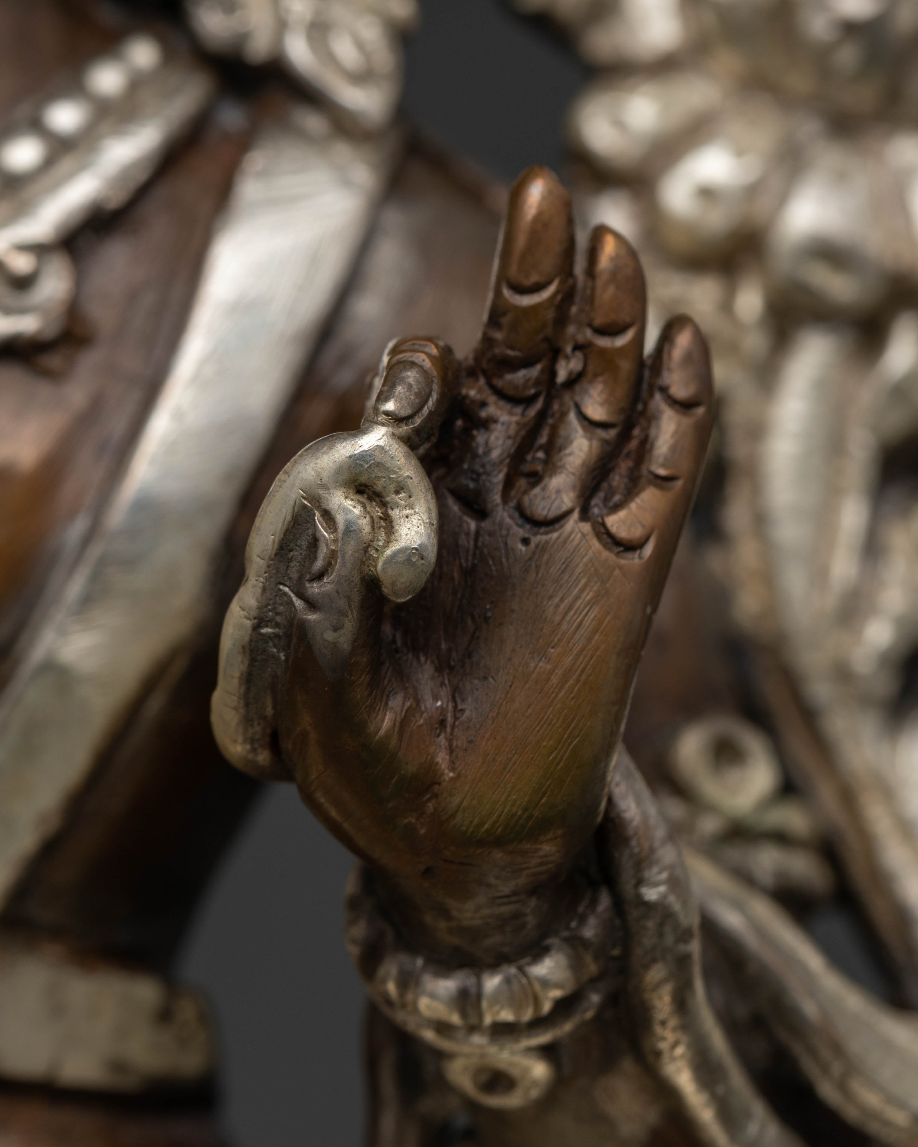 Oxidized Copper Manjushri Statue: Wisdom and Compassion Symbol