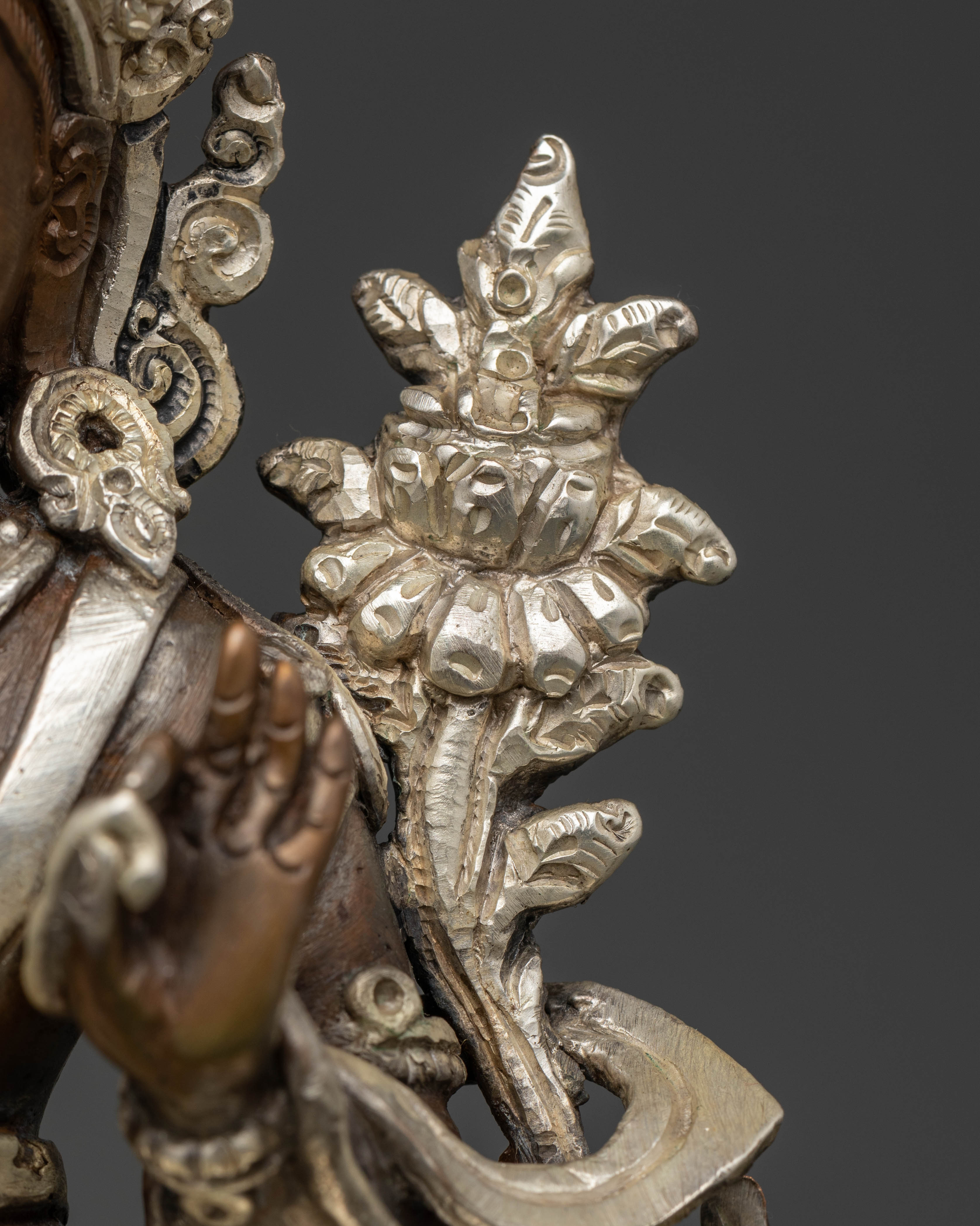 Oxidized Copper Manjushri Statue: Wisdom and Compassion Symbol