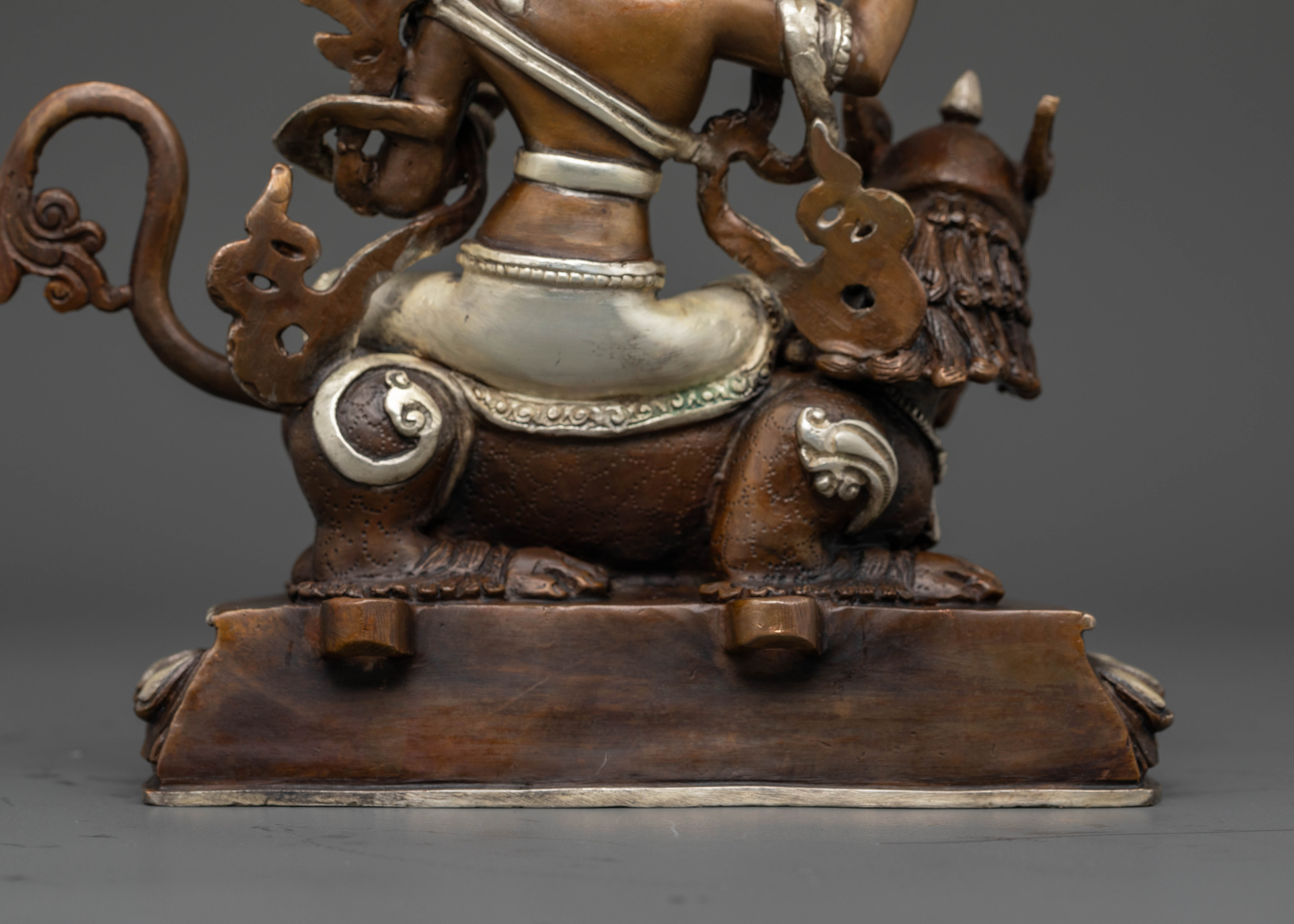 Oxidized Copper Manjushri Statue: Wisdom and Compassion Symbol