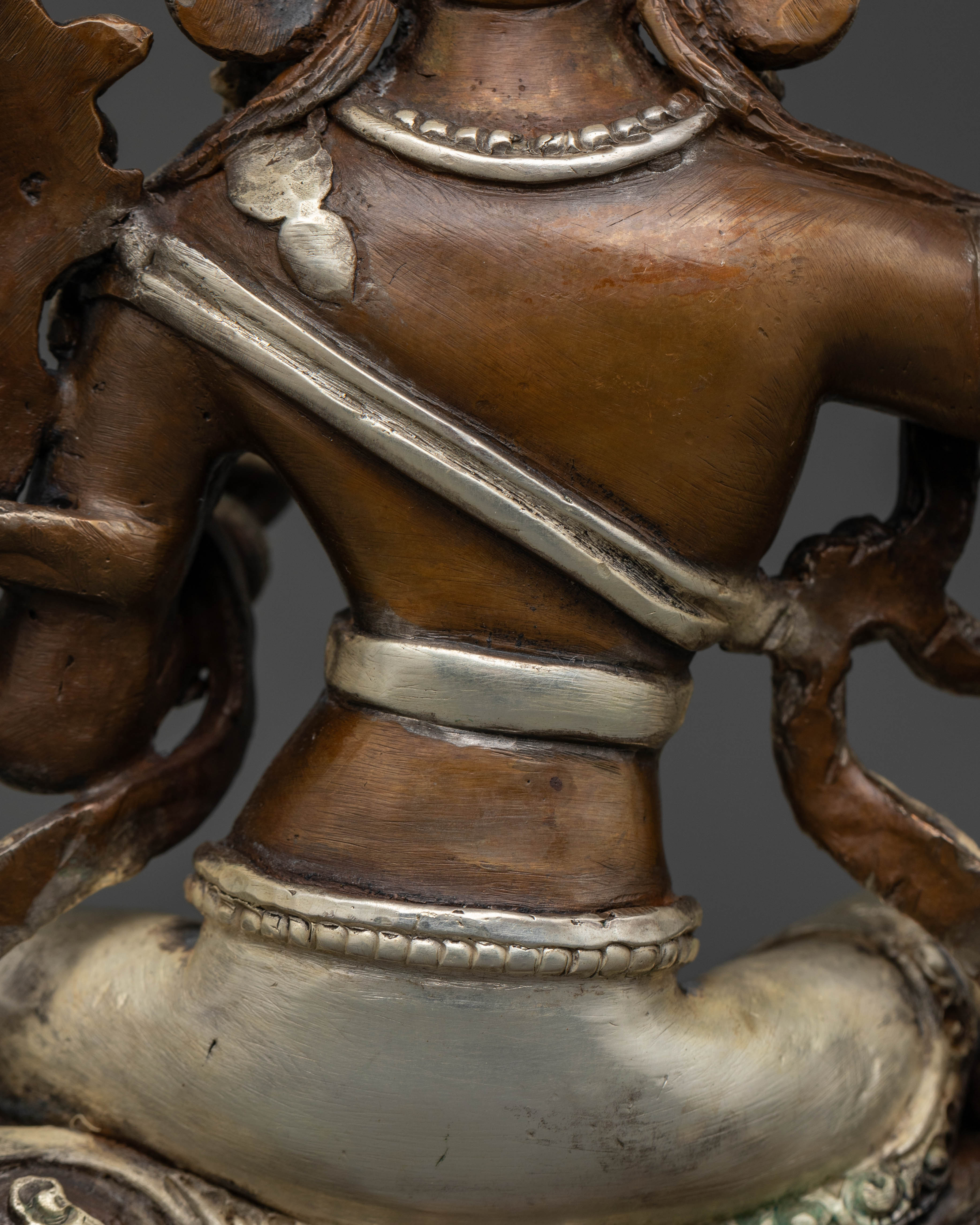 Oxidized Copper Manjushri Statue: Wisdom and Compassion Symbol