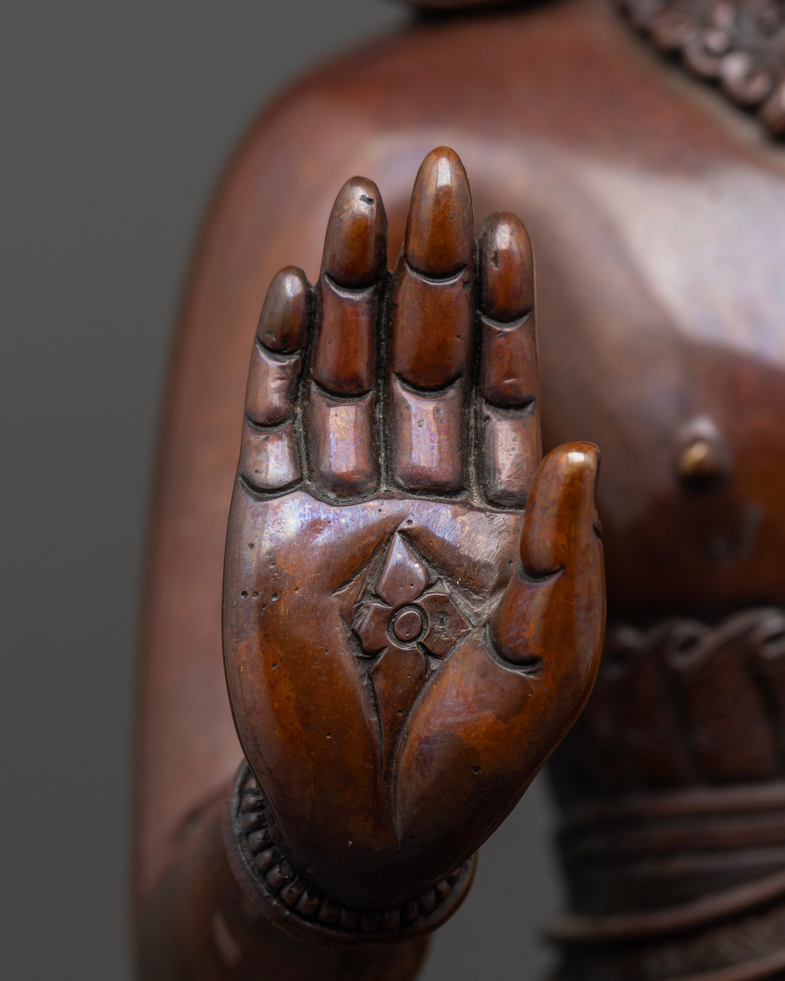 Oxidized Dipankar Buddha Statue: Timeless Antique Design