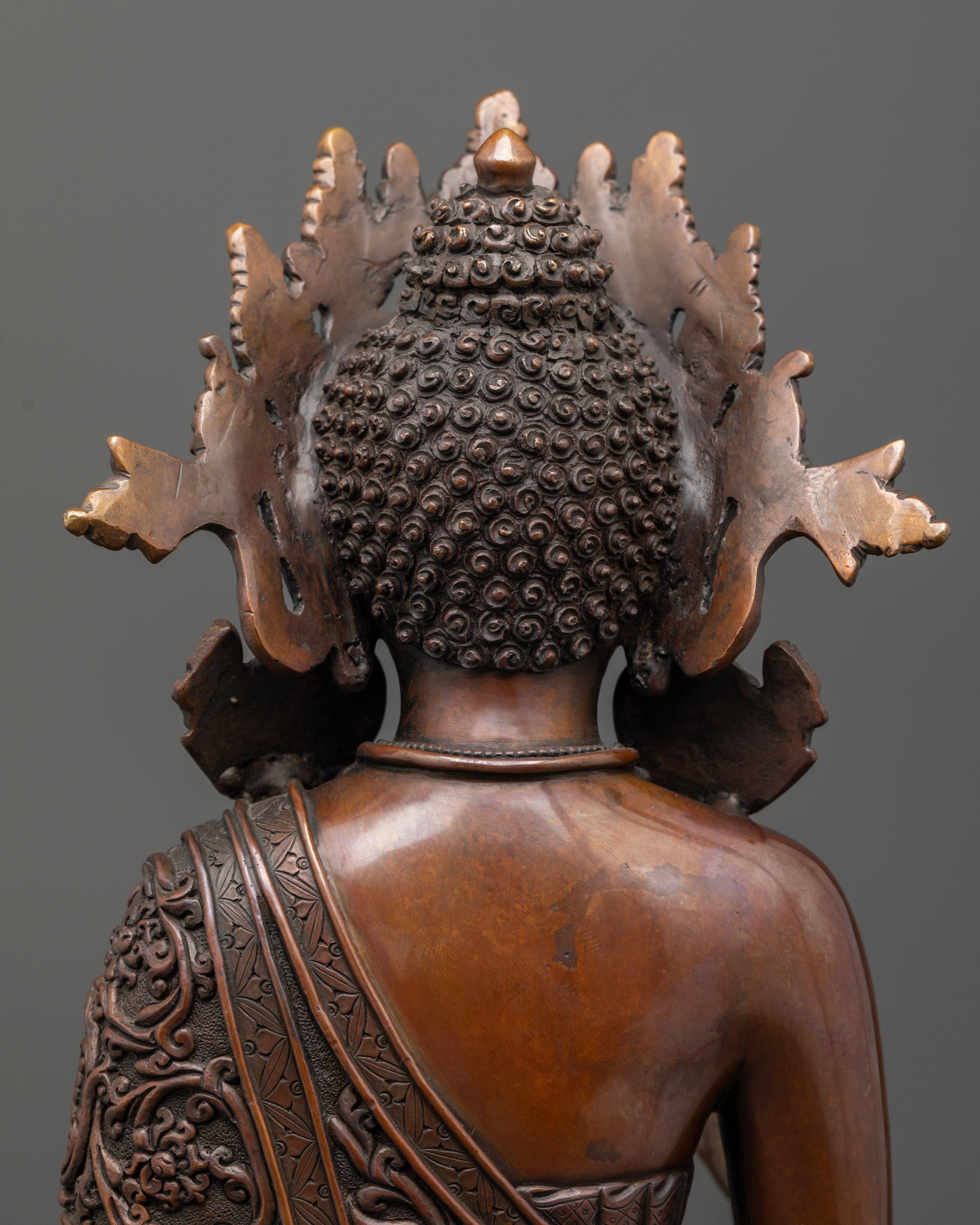 Oxidized Dipankar Buddha Statue: Timeless Antique Design