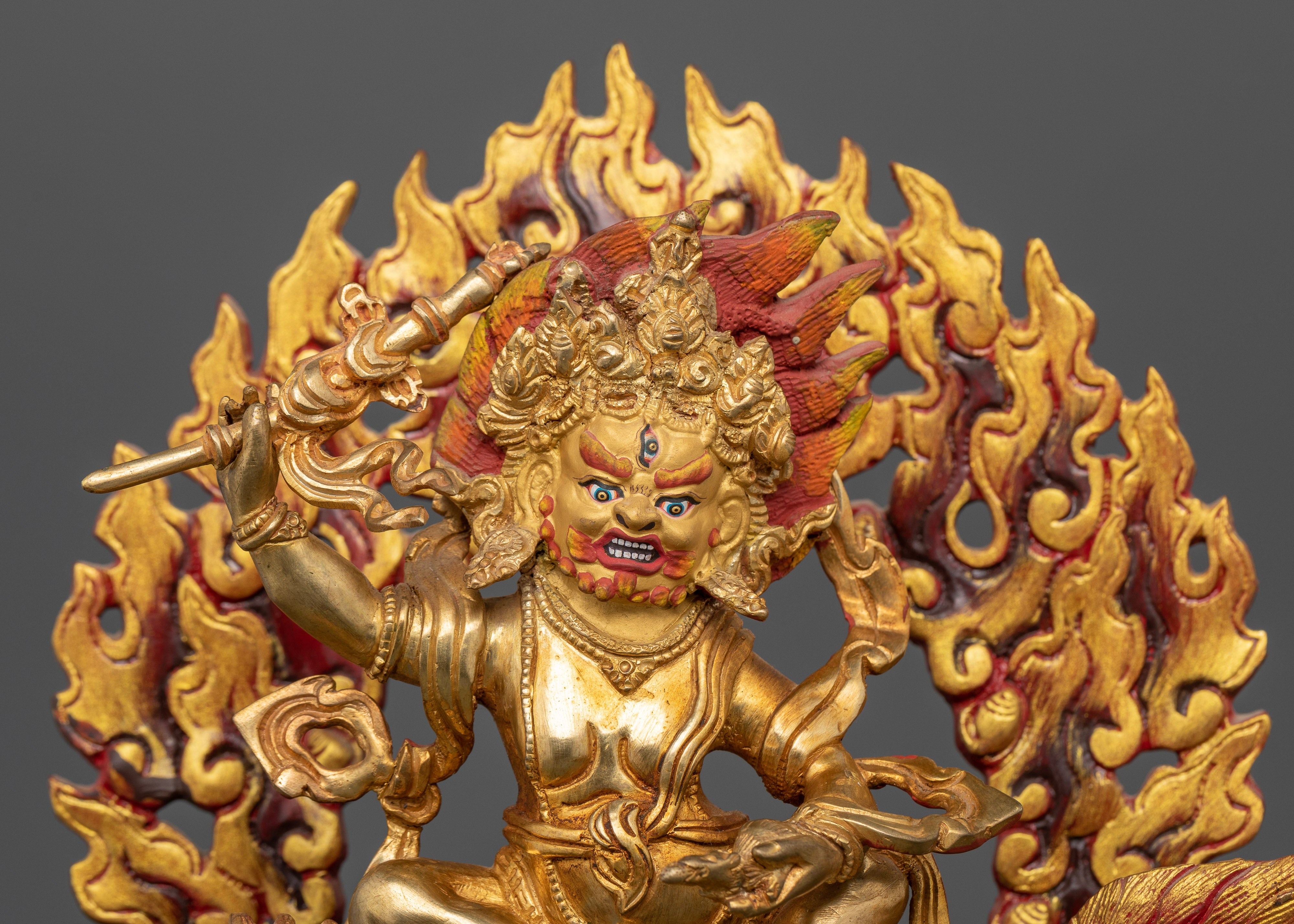 White Dzambhala :The Prosperity Guardian atop the Dragon