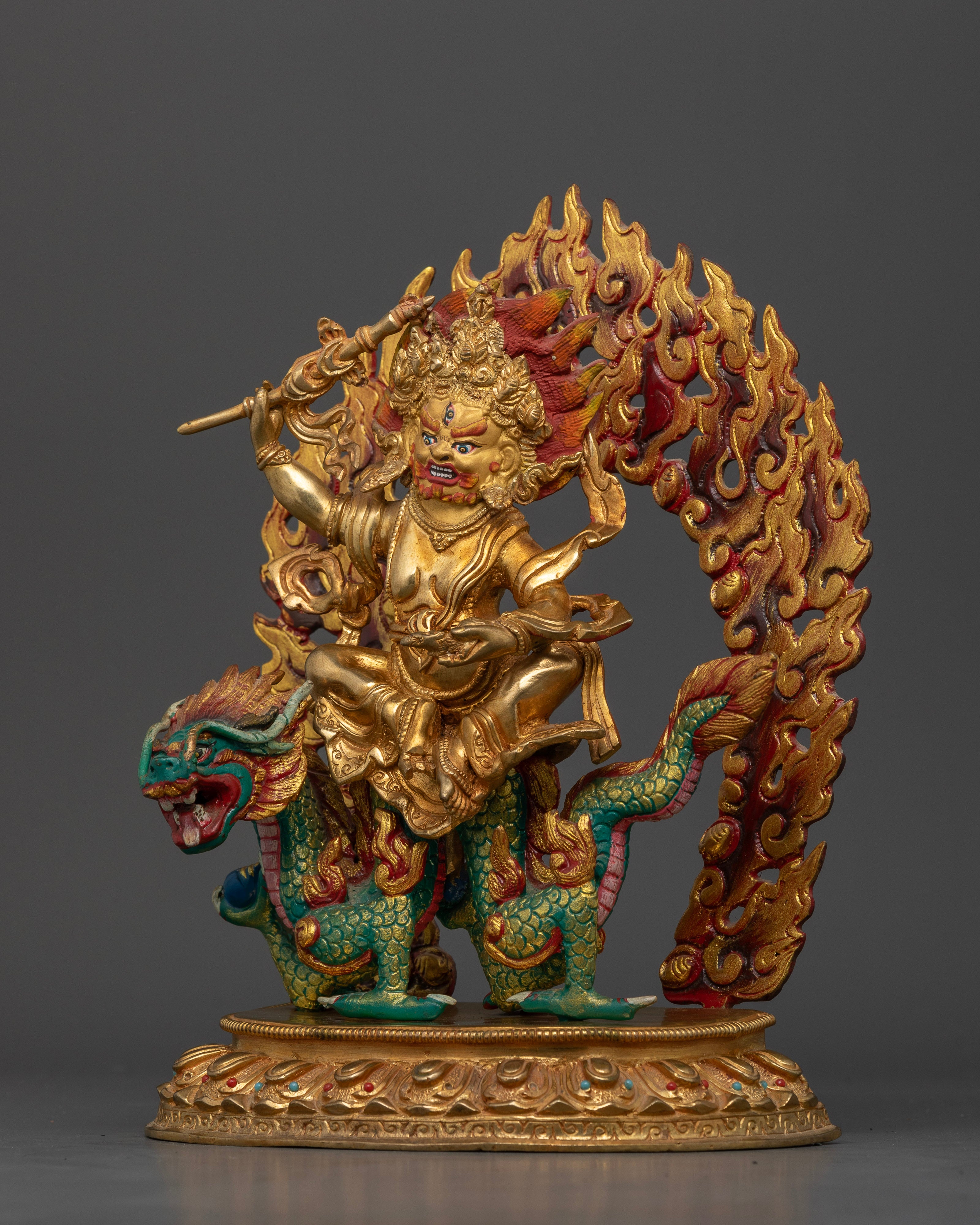 White Dzambhala :The Prosperity Guardian atop the Dragon