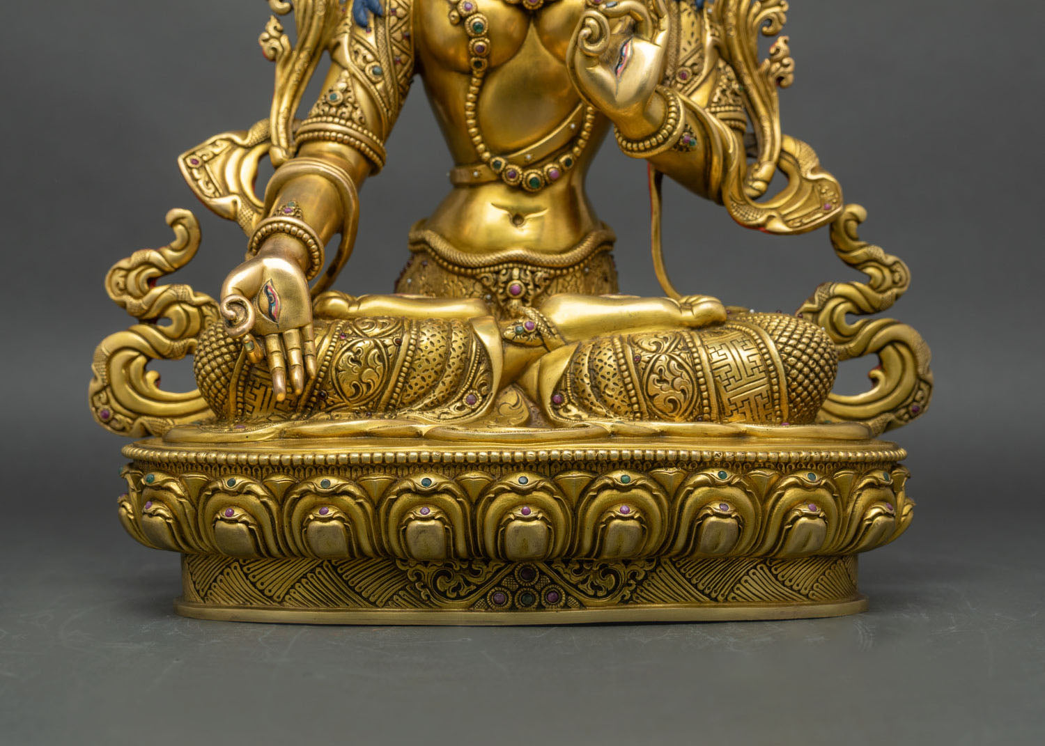 White Tara Statue | 24K Gold Fire-Gilded Sculpture from Nepal