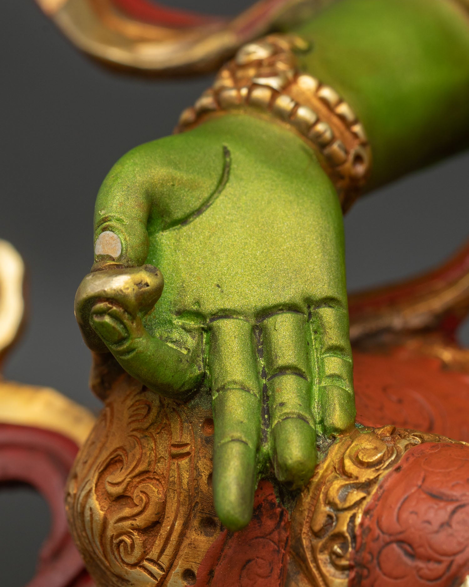 Green Tara Statue | Hand-Painted Nepali Buddhist Art