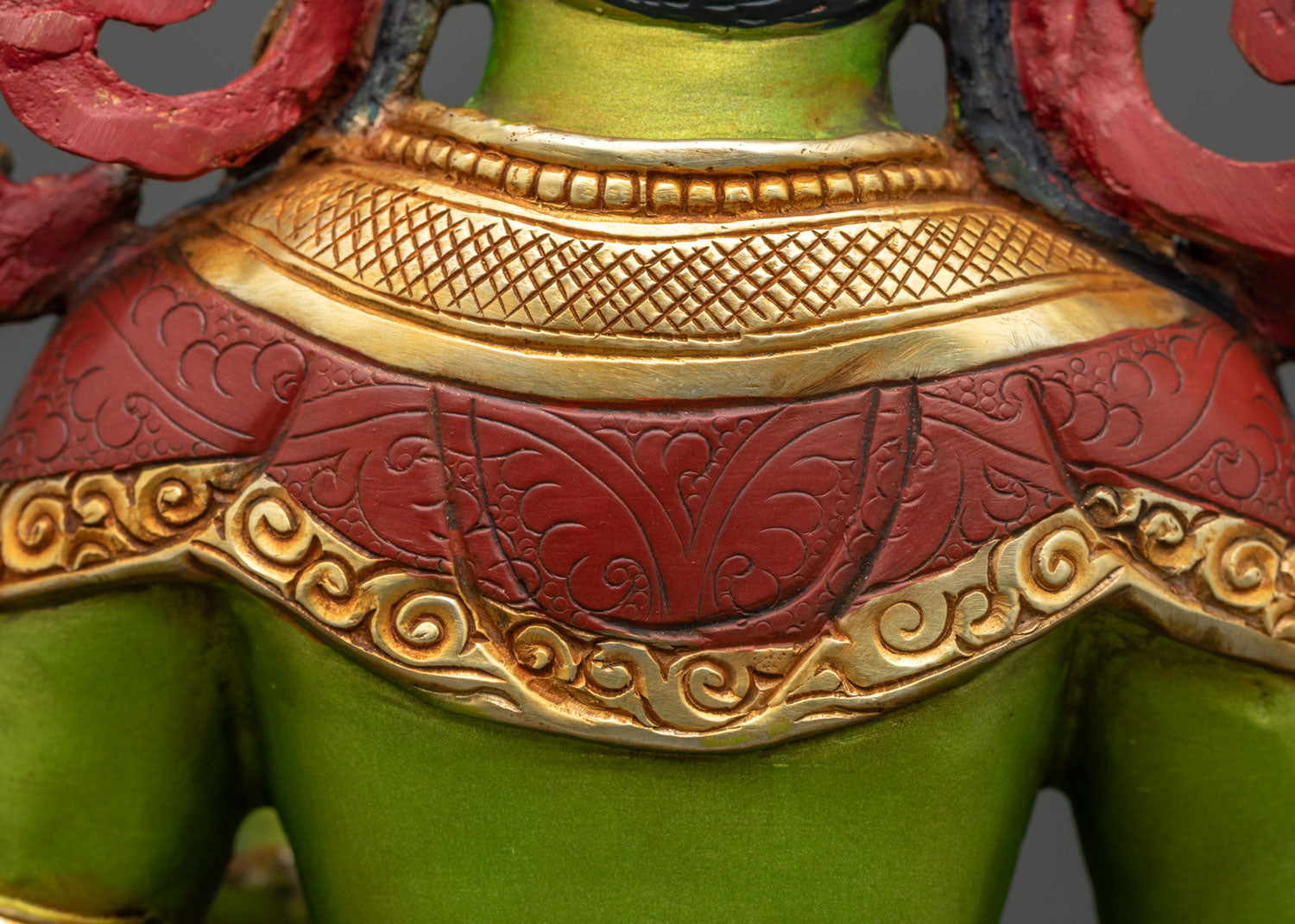 Green Tara Statue | Hand-Painted Nepali Buddhist Art