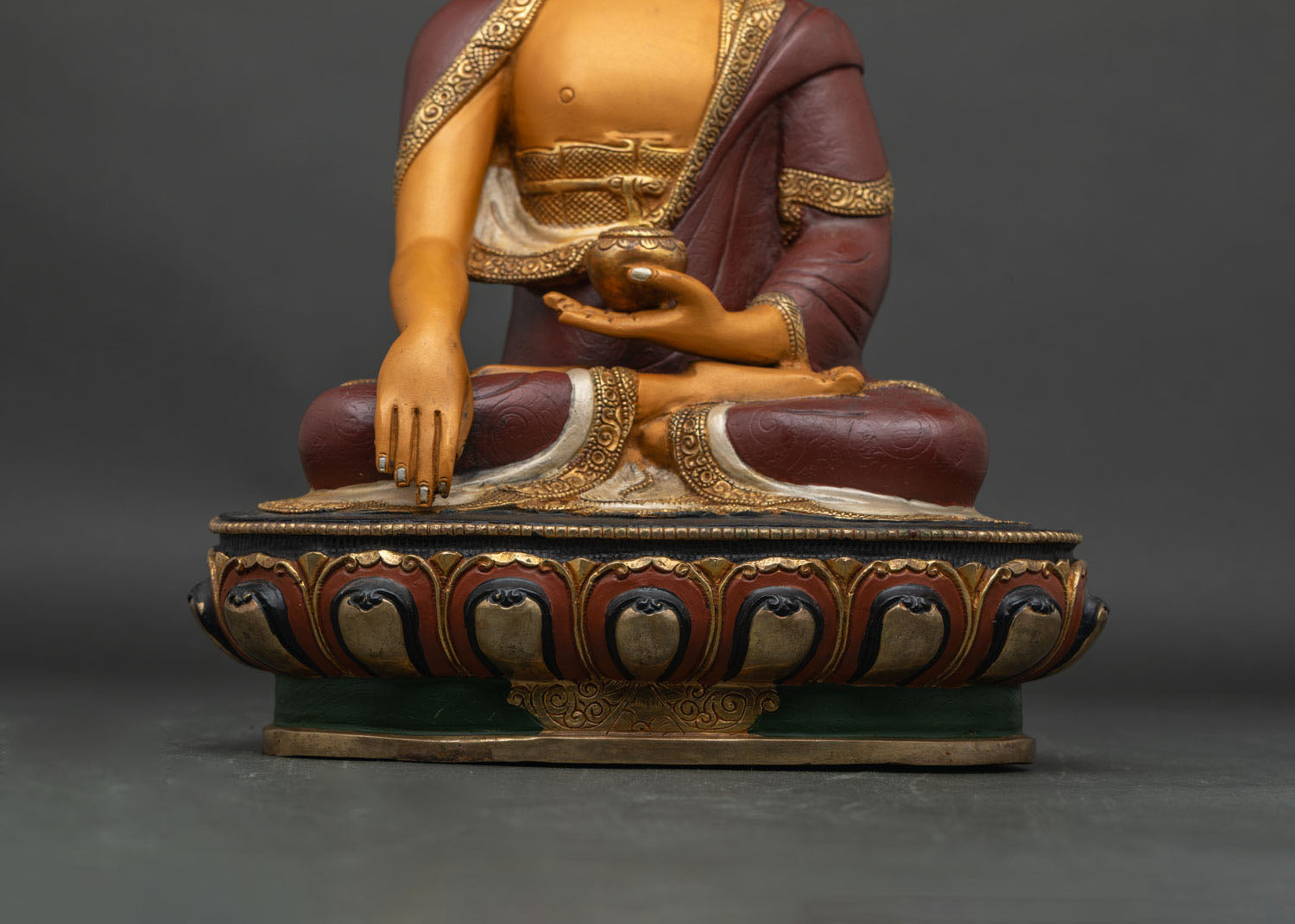 Shakyamuni Buddha Statue | Hand-Painted Copper Sculpture