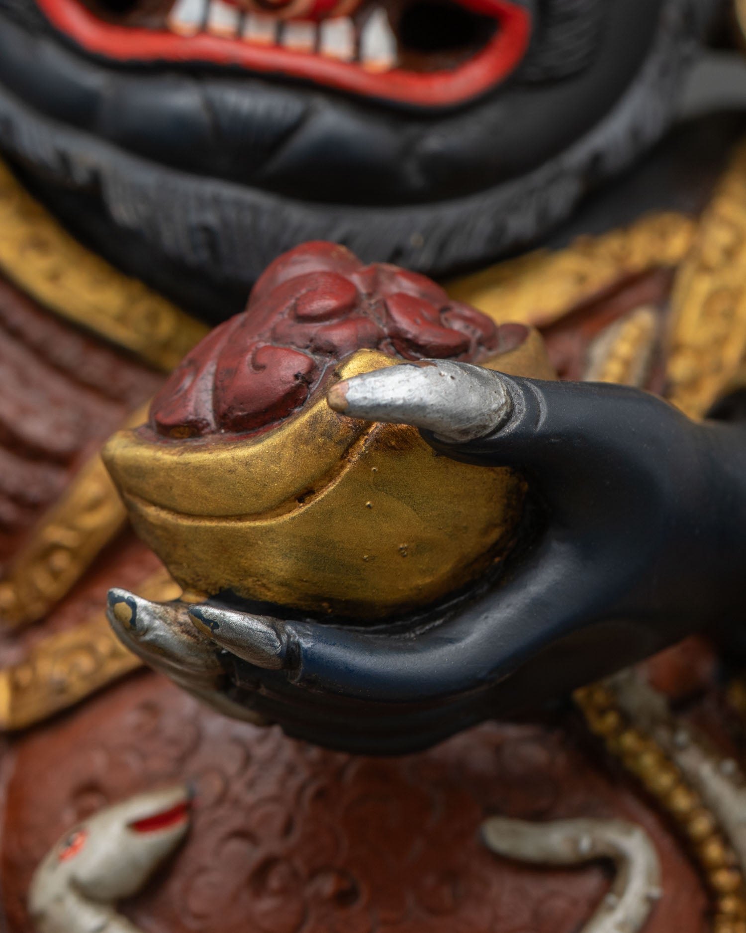 Black Cloak Mahakala Bernagchen Statue | Tibetan Dharma Protector