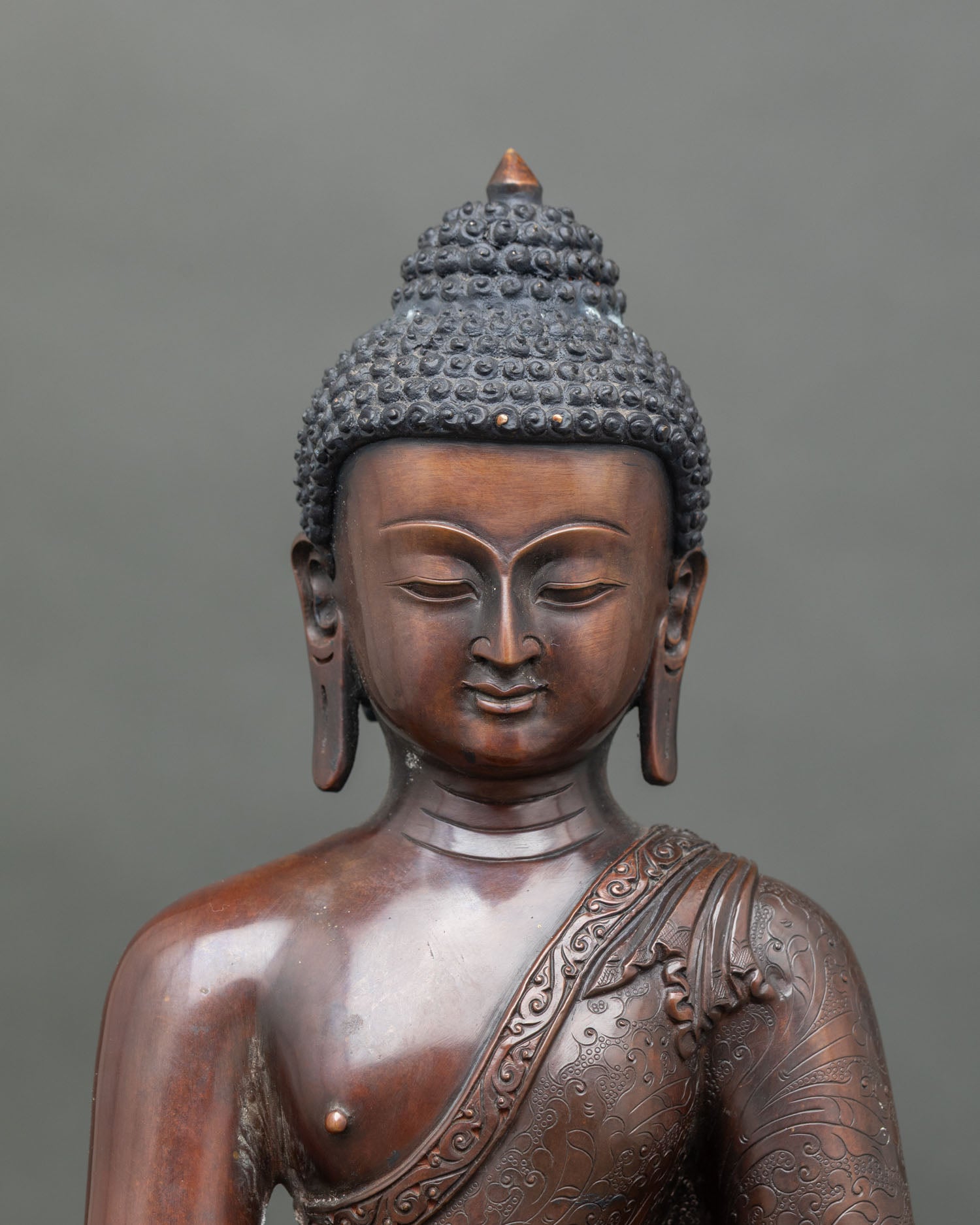 Shakyamuni Buddha Tibetan Statue | Handcrafted Copper Sculpture