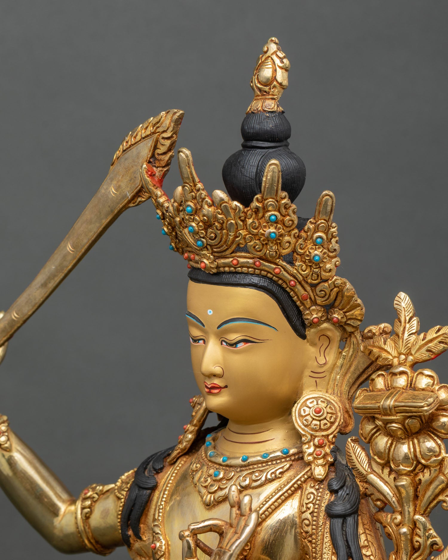 Beautiful Manjushri Statue | Tibetan Buddhist Wisdom Figure