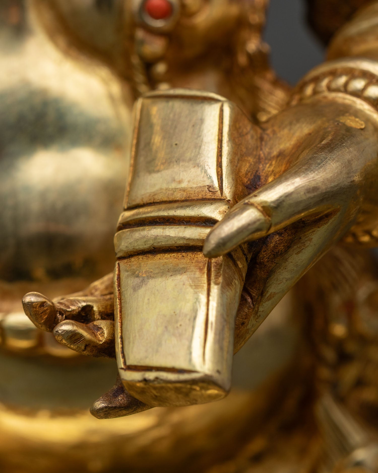 Black Manjushri Statue | Lost-Wax Crafted Copper Figurine