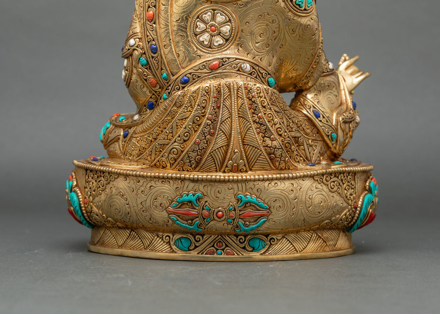 Guru Rinpoche & Two Attendants Statue | Traditional Himalayan Art